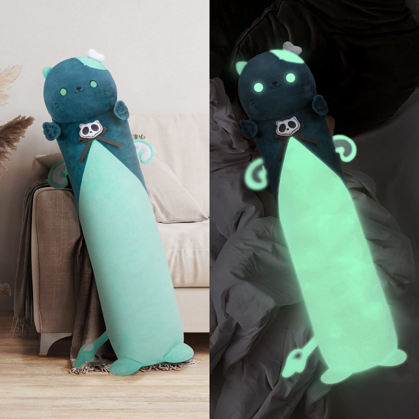 Foto 2 pulgar | Almohada Corporal de Felpa Mewaii Long Cat Luminous Light Up 50 cm - Venta Internacional