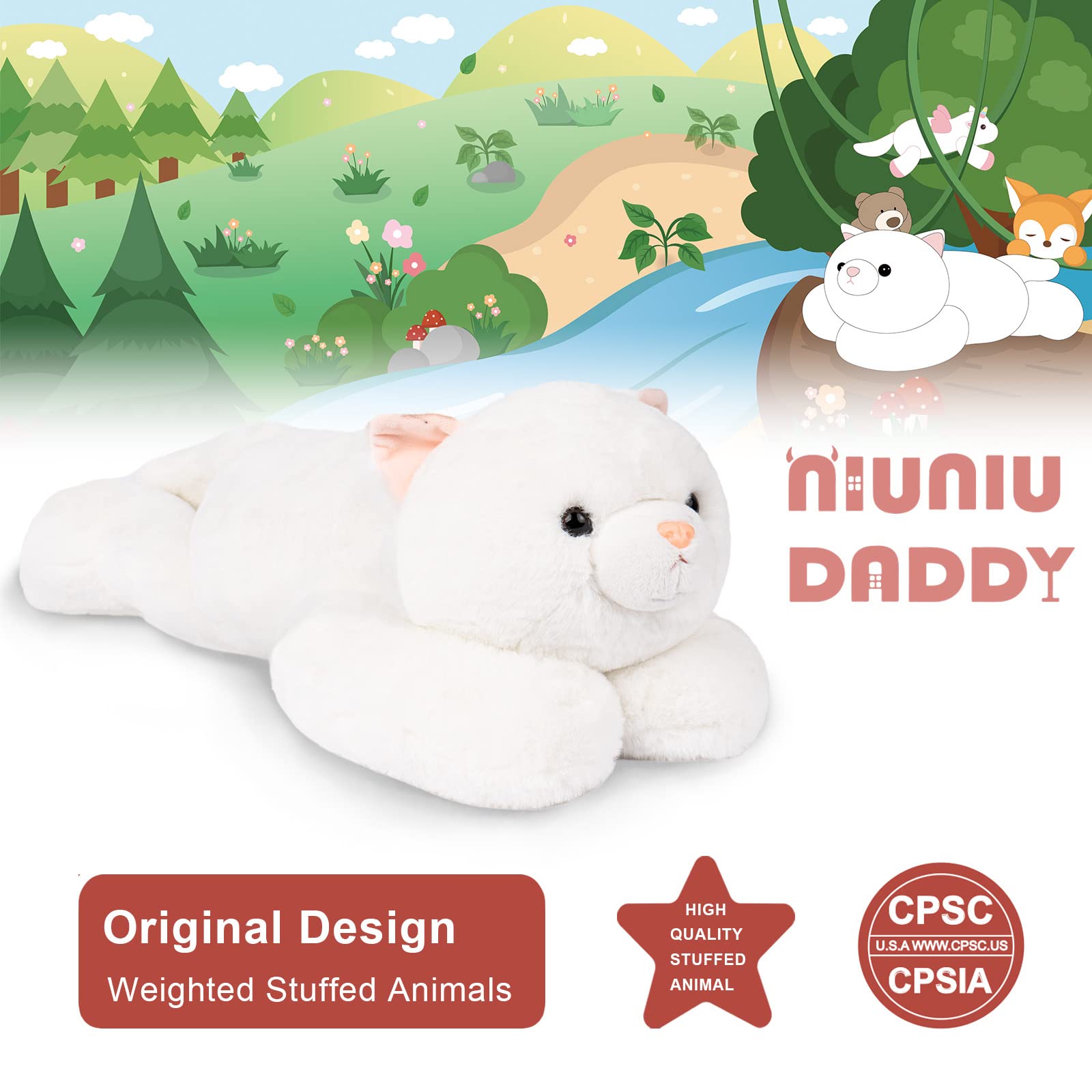 Foto 6 pulgar | Peluche Pesado Niuniu Daddy Cat De 1,5 Kg - Venta Internacional.