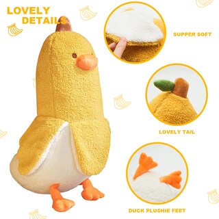 Foto 3 | Almohada de Peluche Peach Cat con Forma de Plátano y Pato Amarillo 50 cm - Venta Internacional