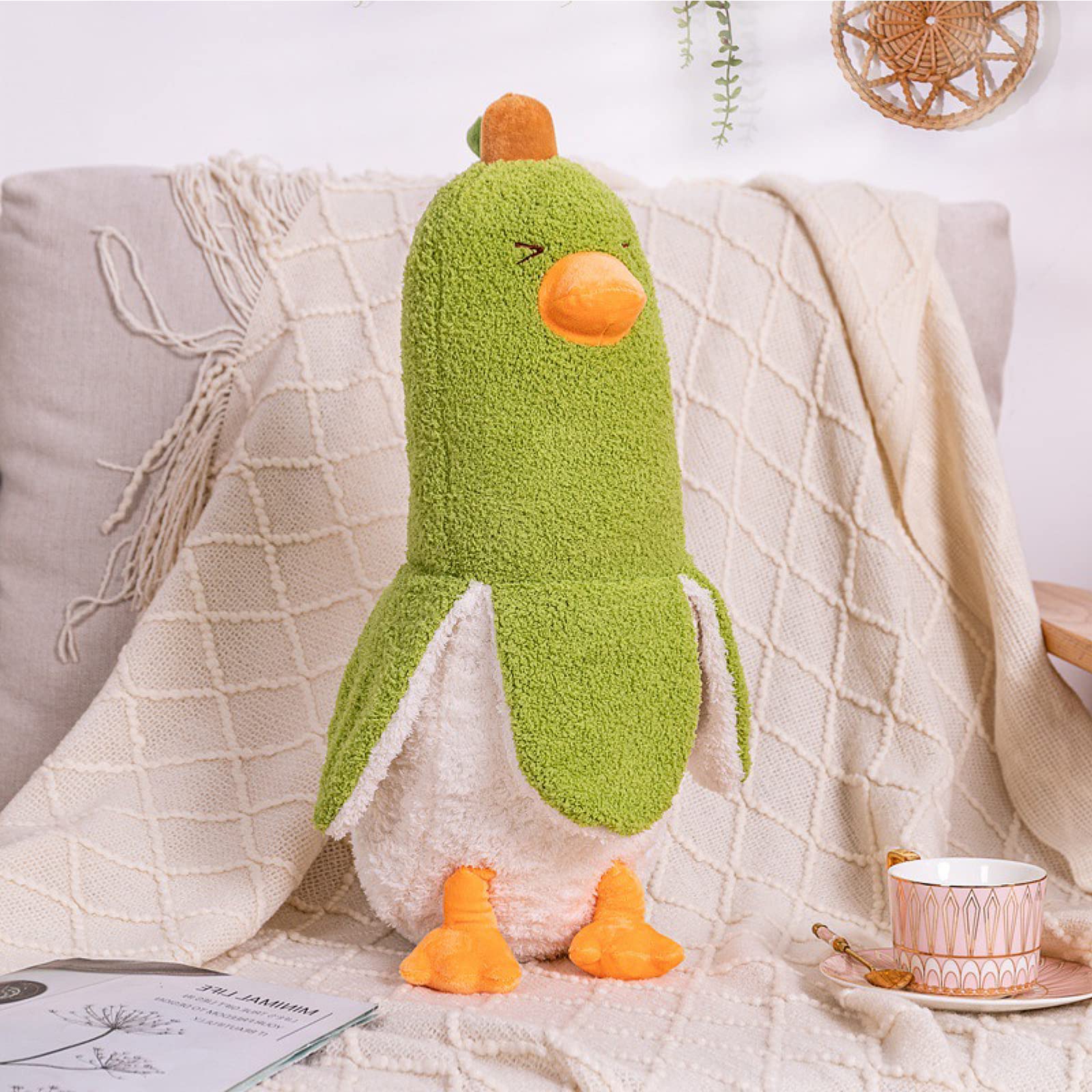 Foto 4 pulgar | Almohada de Peluche Peach Cat Banana Duck 50 cm Verde - Venta Internacional