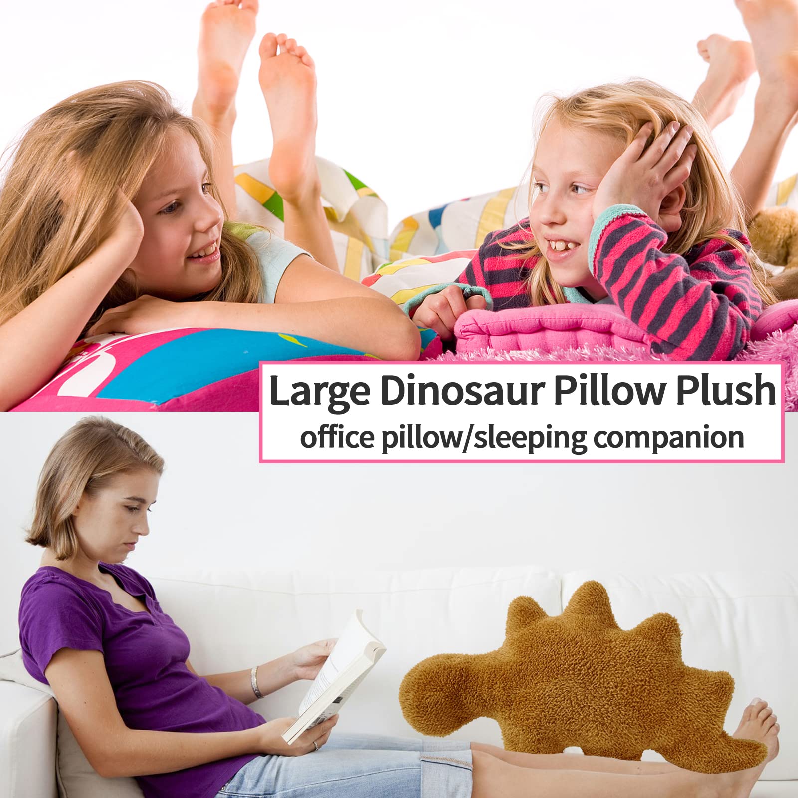 Foto 6 pulgar | Almohada Isaacalyx Dino Nugget Stegosaurus de Felpa 60 cm - Venta Internacional