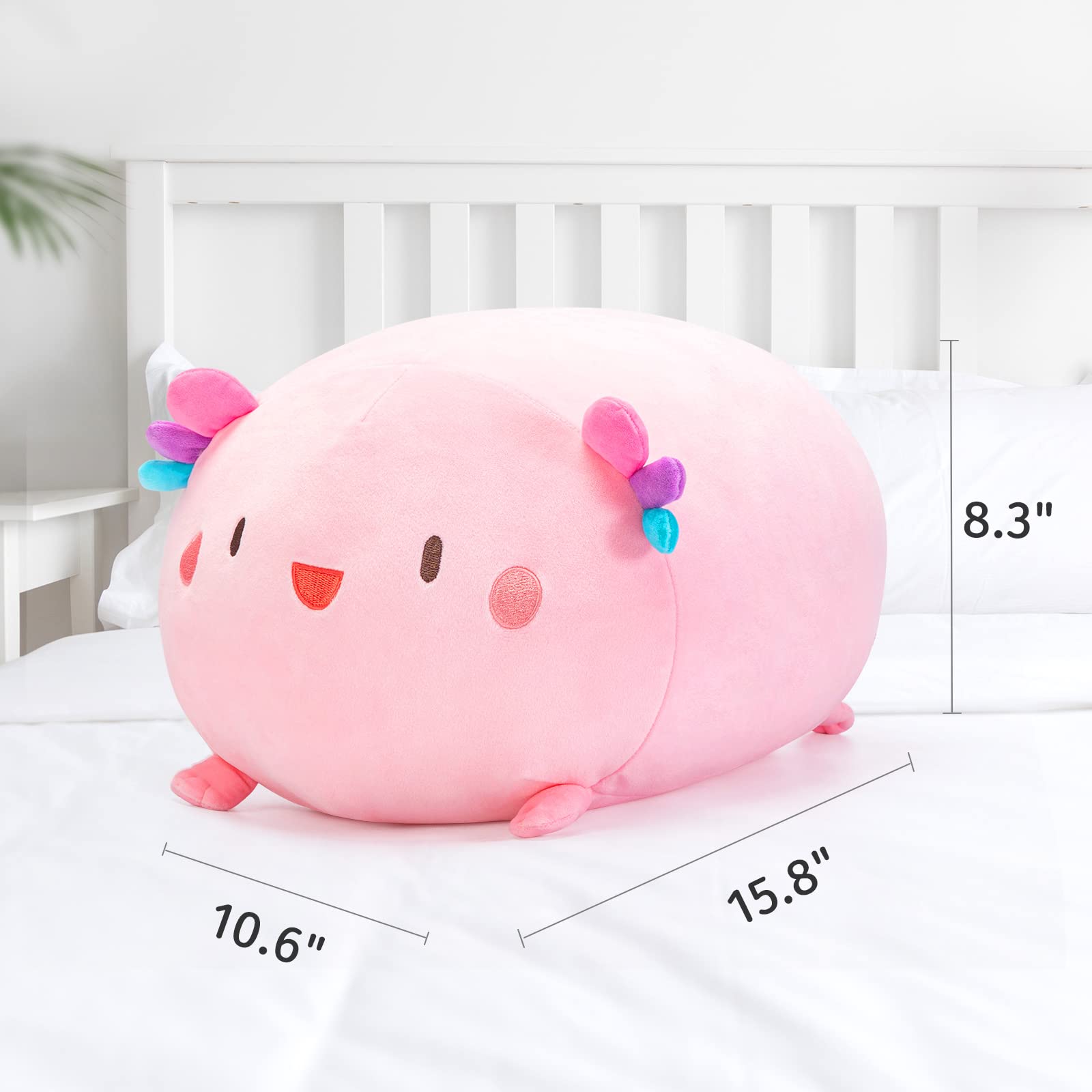 Foto 6 pulgar | Almohada de Peluche Mewaii Ajolote Rosa 40 cm - Venta Internacional