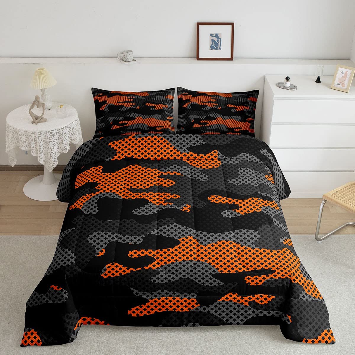 Set De Edredón Erosebridal Army Camouflage Queen Con 2 Fundas De Almohada - Venta Internacional.