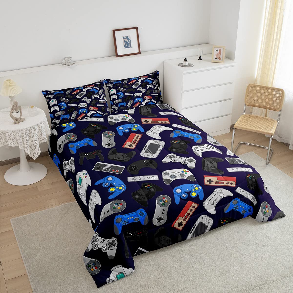 Foto 3 | Set De Edredón Erosebridal Teens Gamer King Con 2 Fundas De Almohada - Venta Internacional.