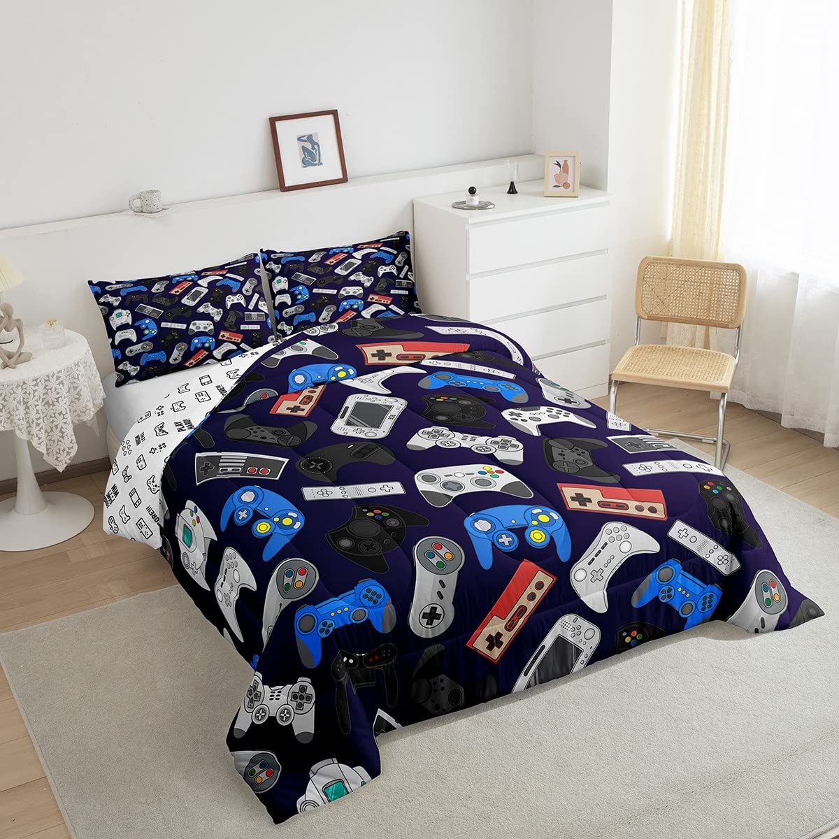 Foto 5 pulgar | Set De Edredón Erosebridal Teens Gamer King Con 2 Fundas De Almohada - Venta Internacional.