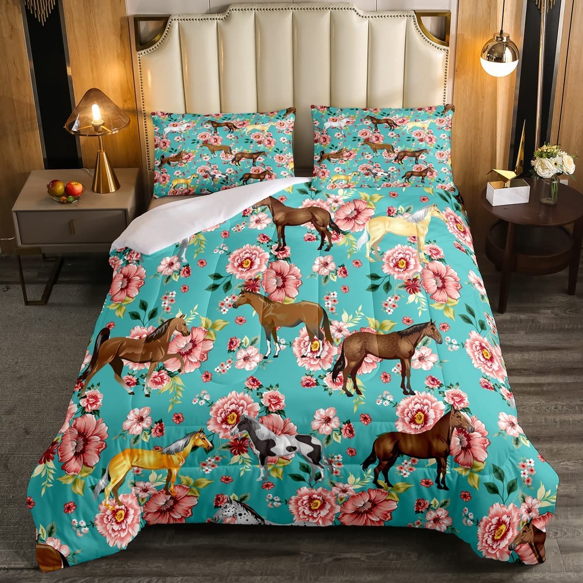 Foto 2 pulgar | Juego de Ropa de Cama Erosebridal Kids Horse King Size con Edredón - Venta Internacional