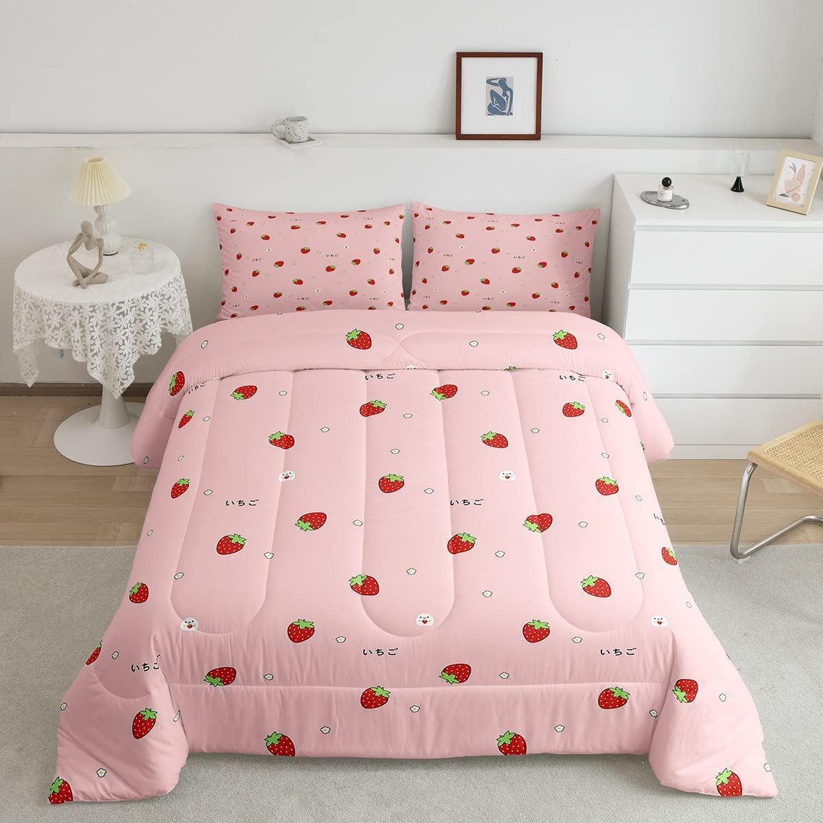 Set de Edredón Erosebridal Girls Strawberry King Size - Venta Internacional