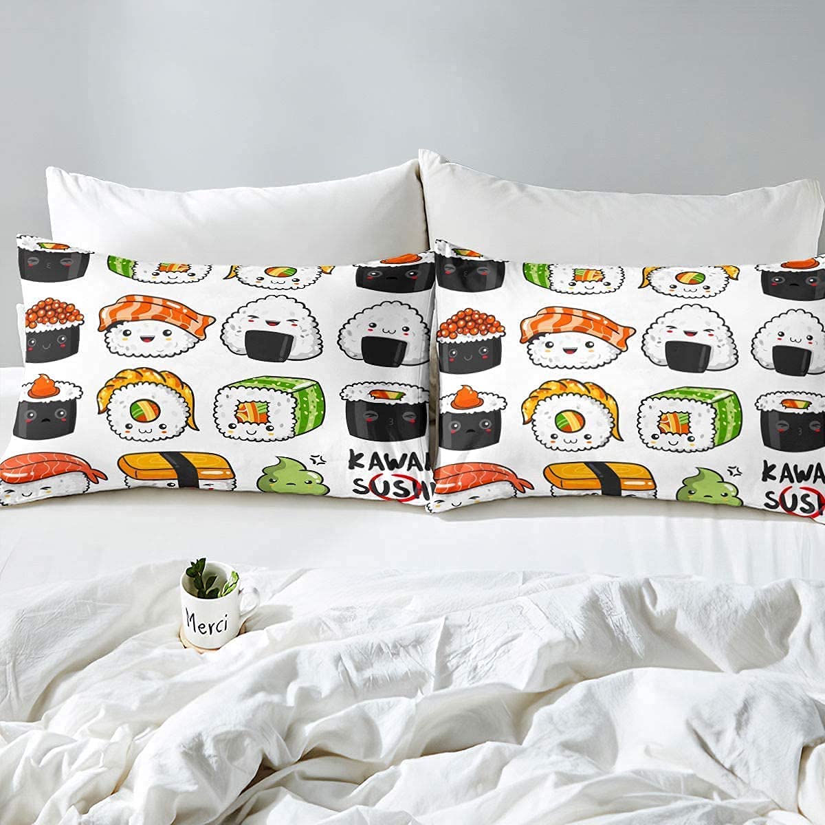 Foto 4 | Juego de Edredón Erosebridal Sushi Pattern Queen con 2 Fundas de Almohada - Venta Internacional