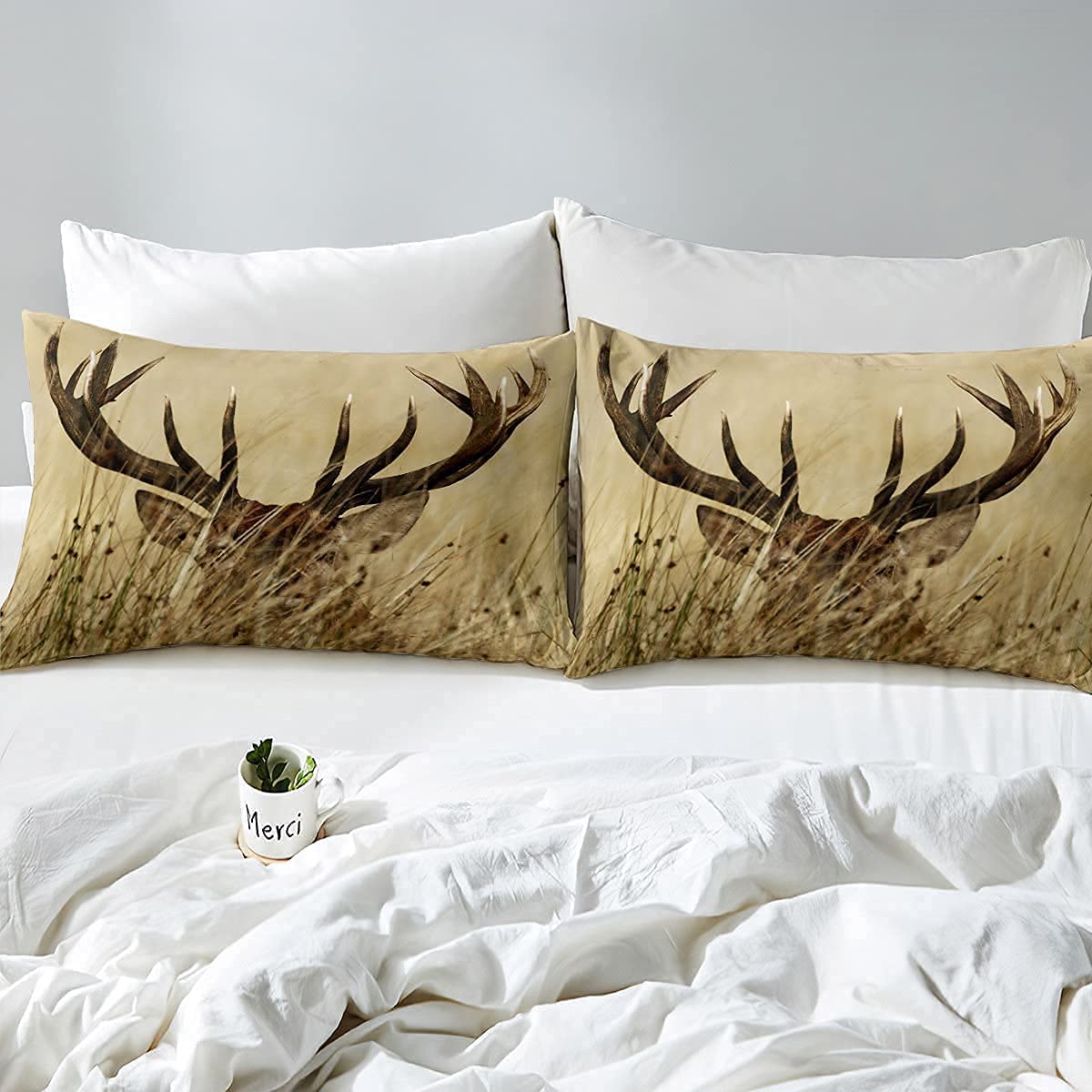 Foto 4 | Juego de Edredón Erosebridal Antler King Size con Ciervo de Cola Blanca - Venta Internacional