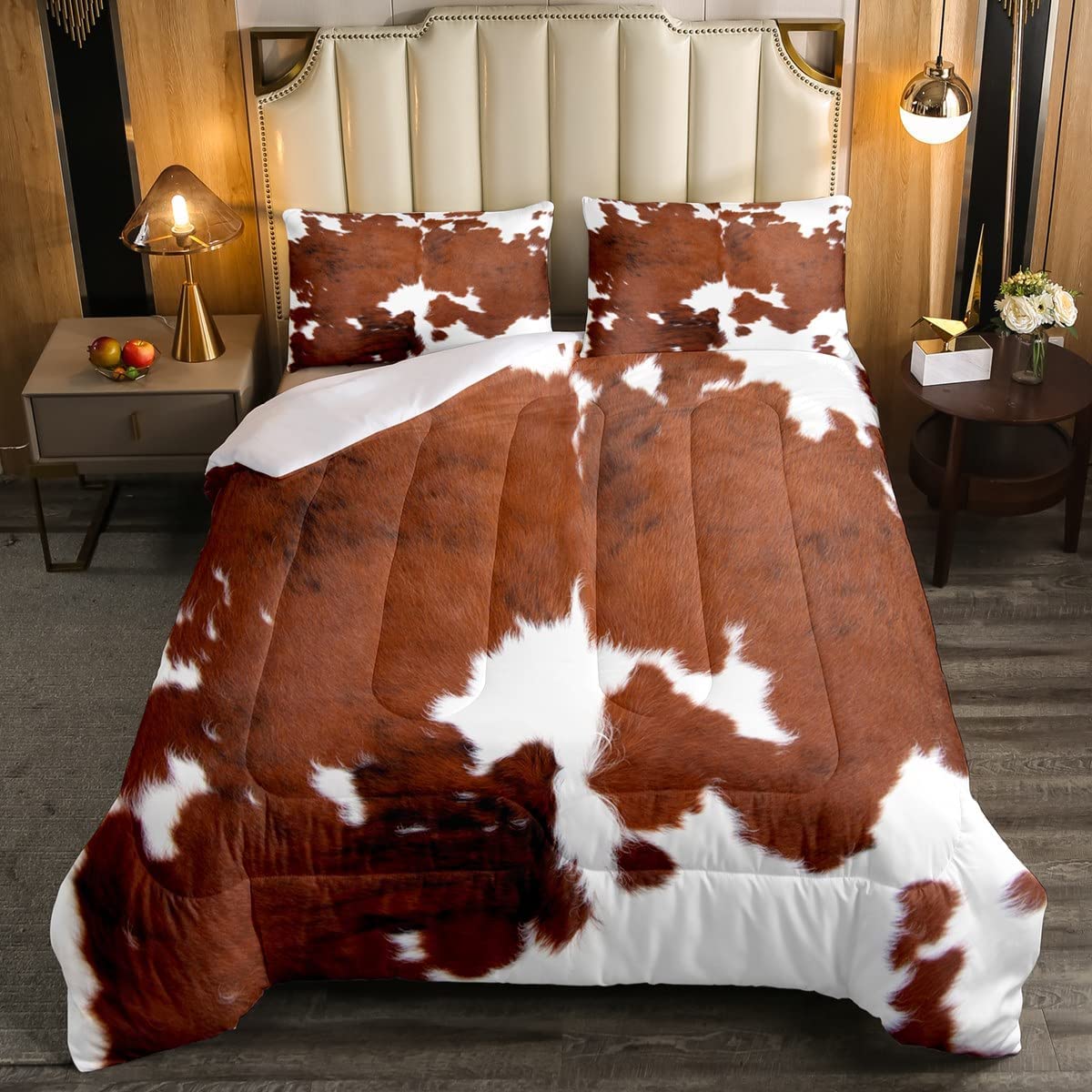 Juego de Ropa de Cama Erosebridal con Estampado de Vaca Tamaño King Size y Edredón - Venta Internacional $2,833