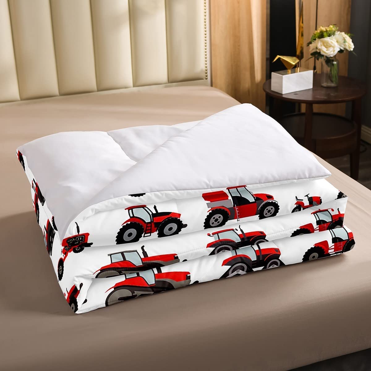 Foto 4 pulgar | Juego de Edredón Erosebridal Red Tractor King Size con 2 Fundas De Almohada - Venta Internacional