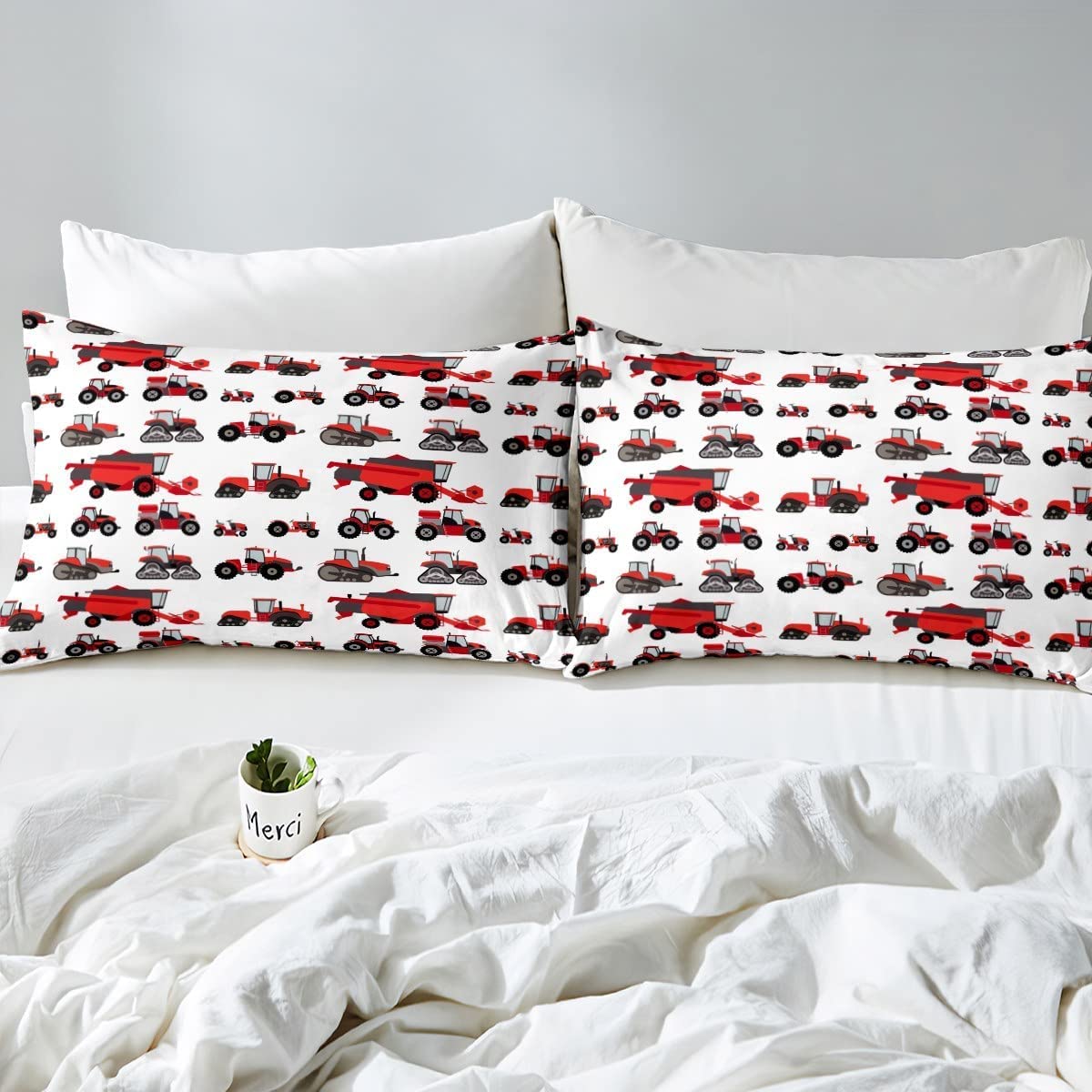 Foto 4 | Juego de Edredón Erosebridal Red Tractor King Size con 2 Fundas De Almohada - Venta Internacional