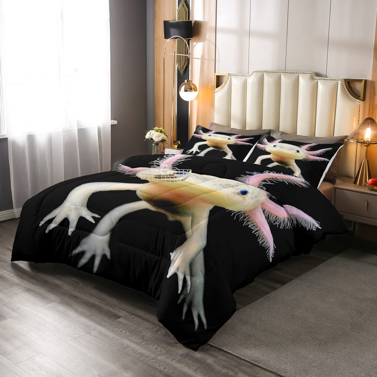 Foto 3 pulgar | Juego de Cama Erosebridal Axolotl de Tamaño completo con Edredón y Fundas de Almohada - Venta Internacional