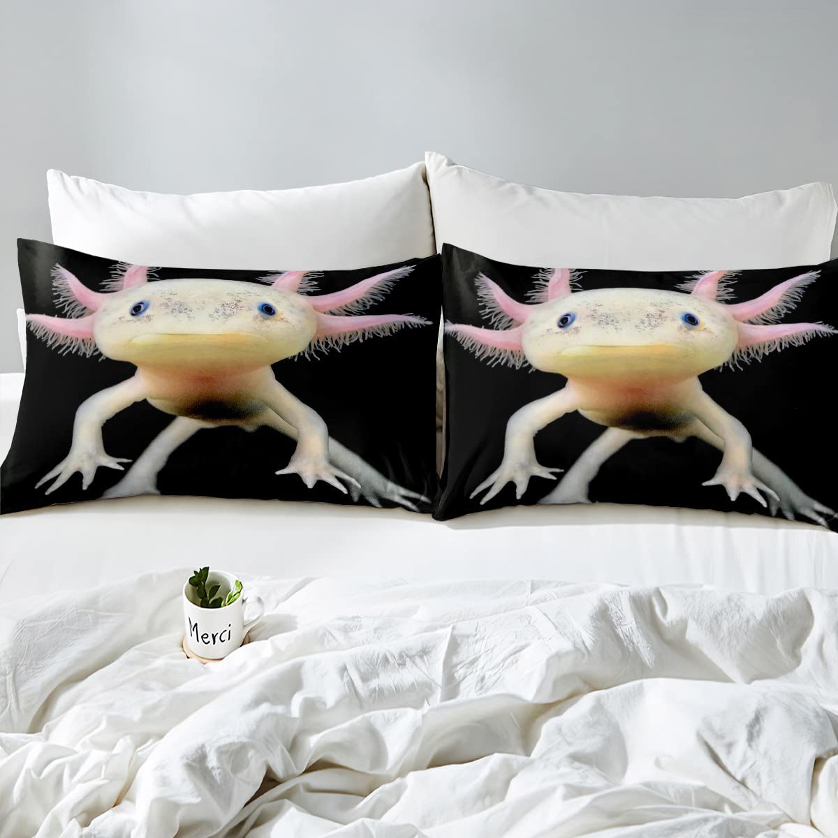 Foto 5 pulgar | Juego de Cama Erosebridal Axolotl de Tamaño completo con Edredón y Fundas de Almohada - Venta Internacional