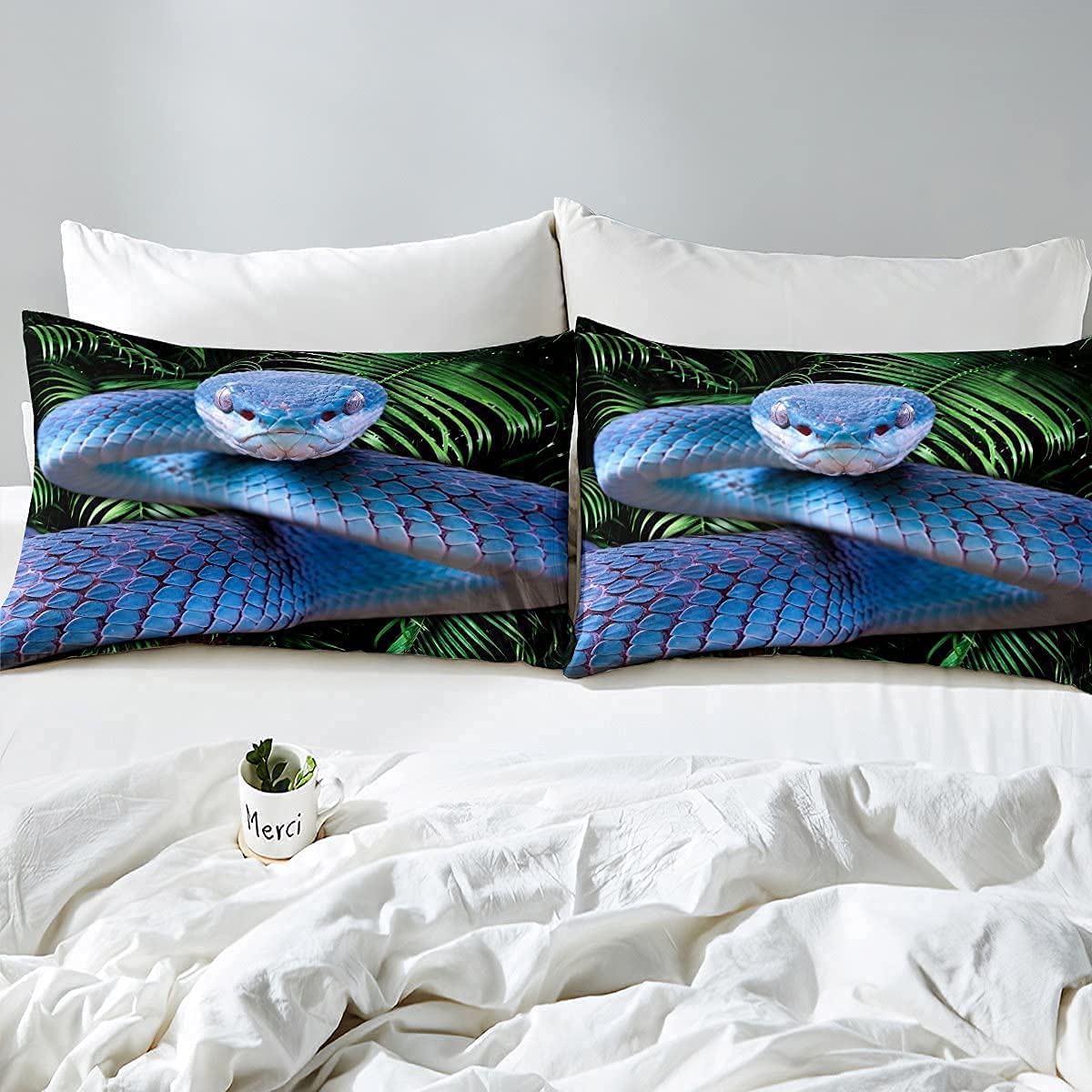 Foto 5 pulgar | Juego de Edredón Erosebridal Snake King Blue 3d Reptile Bedding - Venta Internacional