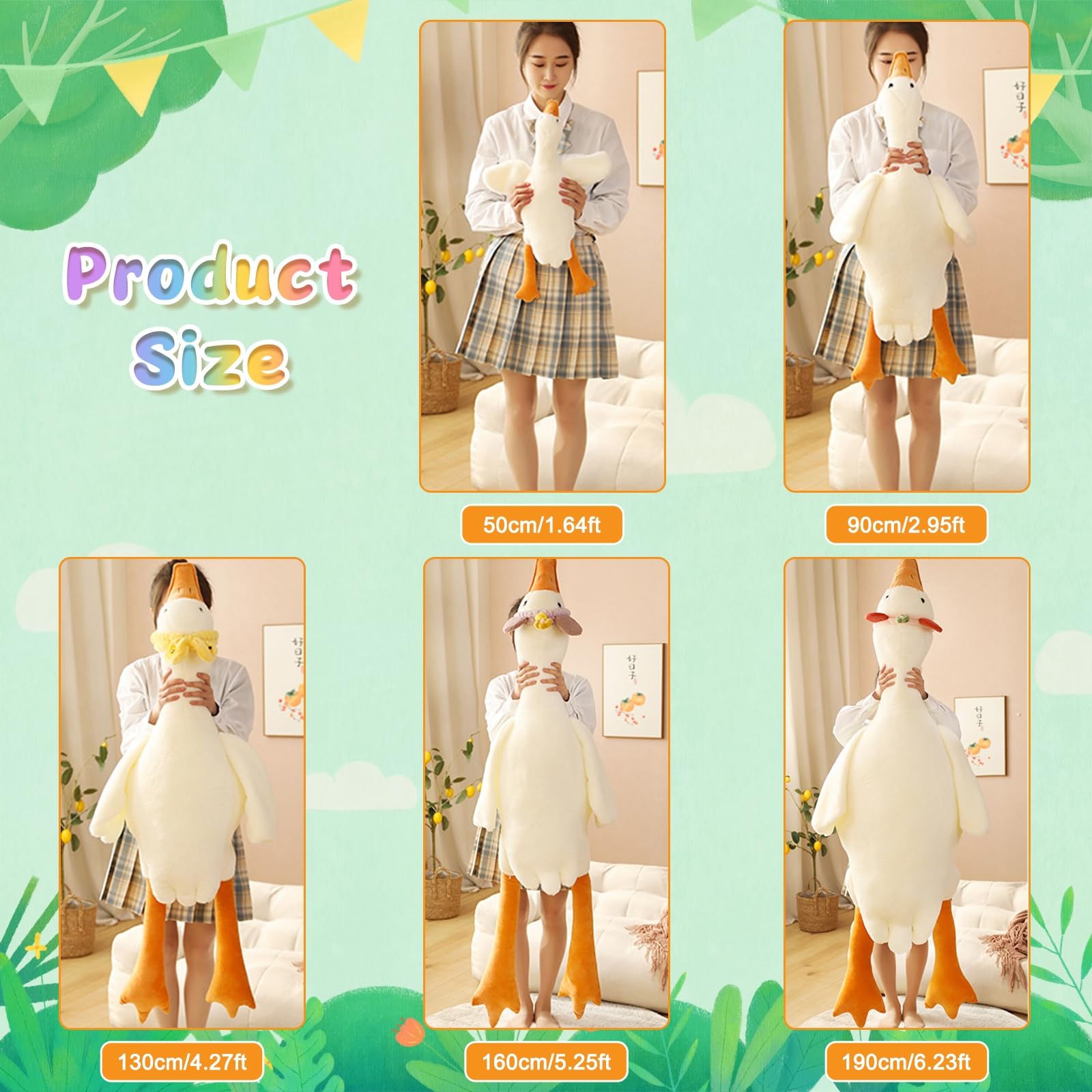 Foto 7 pulgar | Muñeco de Peluche Cottonstar Goose Con Forma De Animal 160 Cm - Venta Internacional