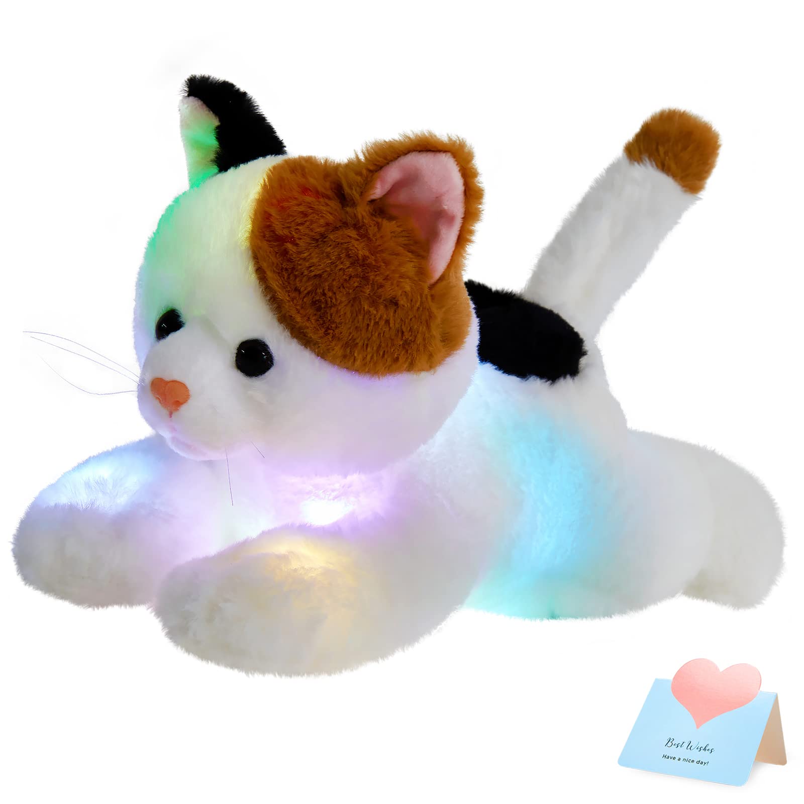 Foto 2 pulgar | Protectores Luminosos Para Animales De Peluche Que Iluminan A Calicó Cat Con Led De 38 Cm - Venta Internacional.