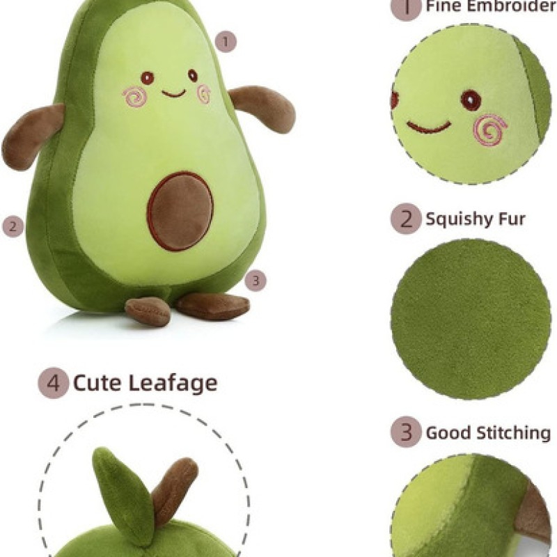 Foto 6 pulgar | Almohada de Felpa Avocado Kawaii 30 cm Extrasuave - Venta Internacional