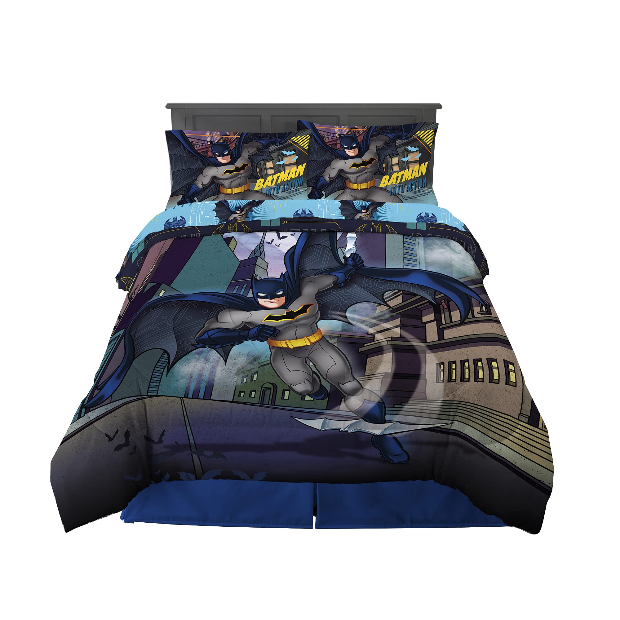 Foto 2 pulgar | Juego De Ropa De Cama Franco Batman De 5 Piezas De Tamaño Completo Con Edredón - Venta Internacional.