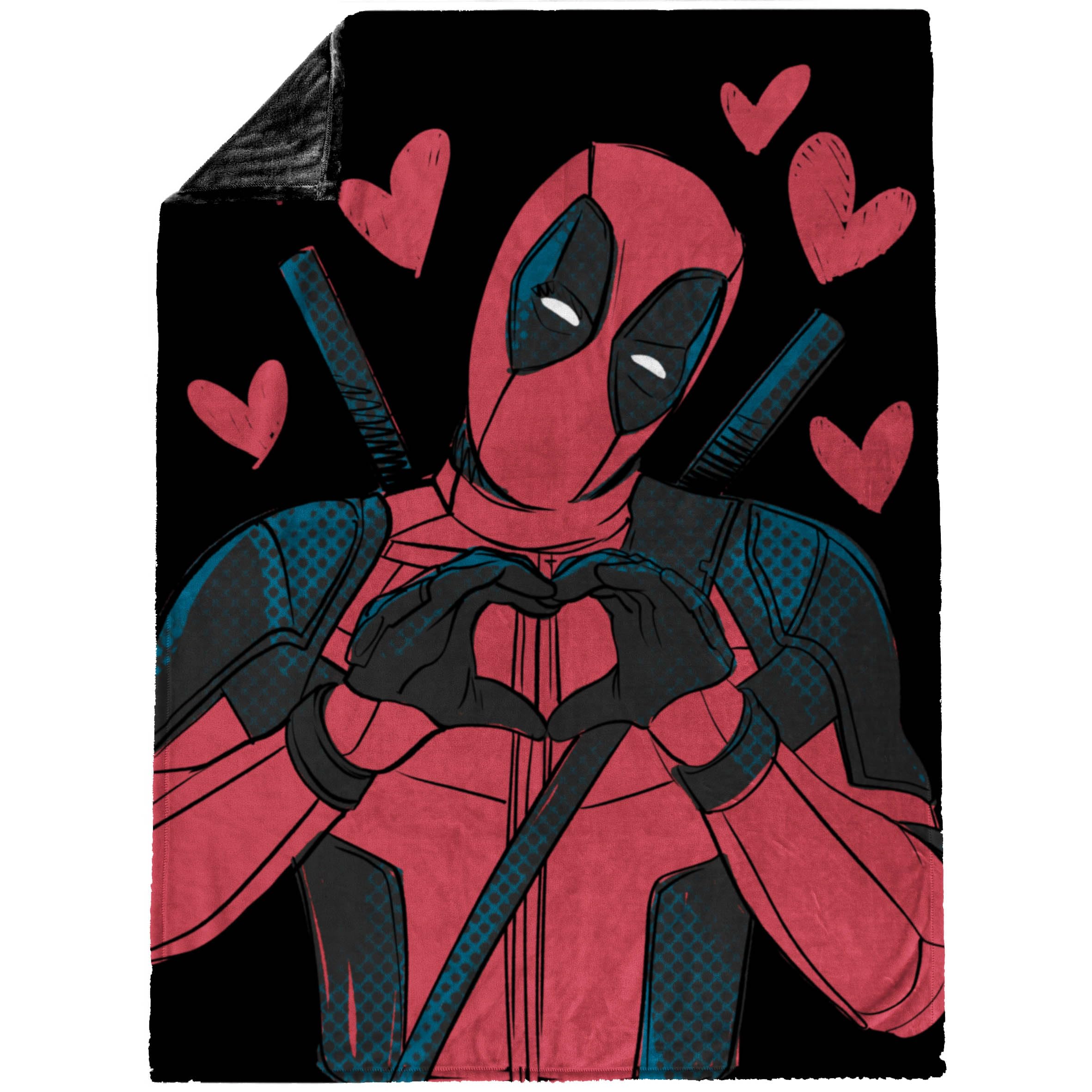 Foto 4 pulgar | Manta De Peluche Marvel Deadpool Hearts, 130 X 180 Cm - Venta Internacional.