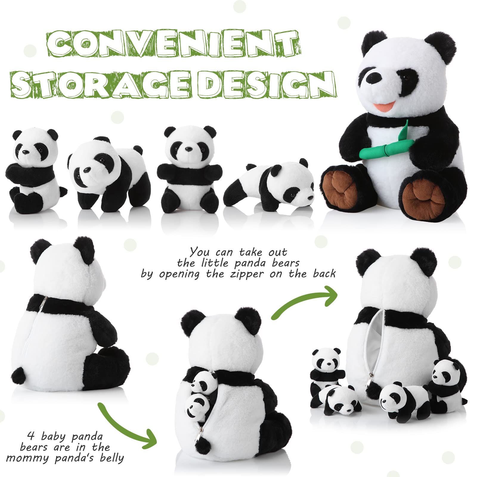 Foto 4 pulgar | Almohada De Peluche Skylety Bear Panda Con Forma De Bebé, 5 Unidades - Venta Internacional.