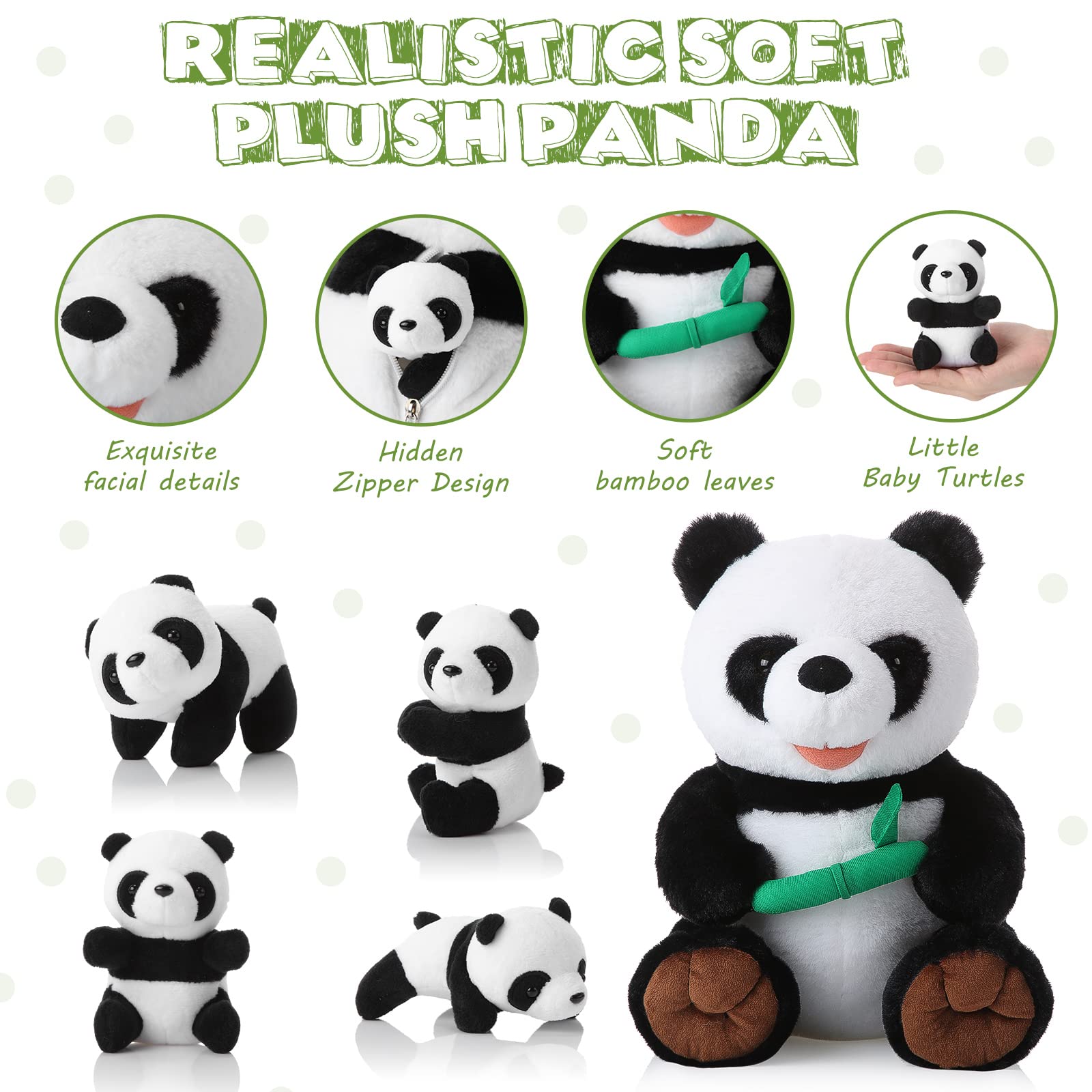 Foto 5 pulgar | Almohada De Peluche Skylety Bear Panda Con Forma De Bebé, 5 Unidades - Venta Internacional.