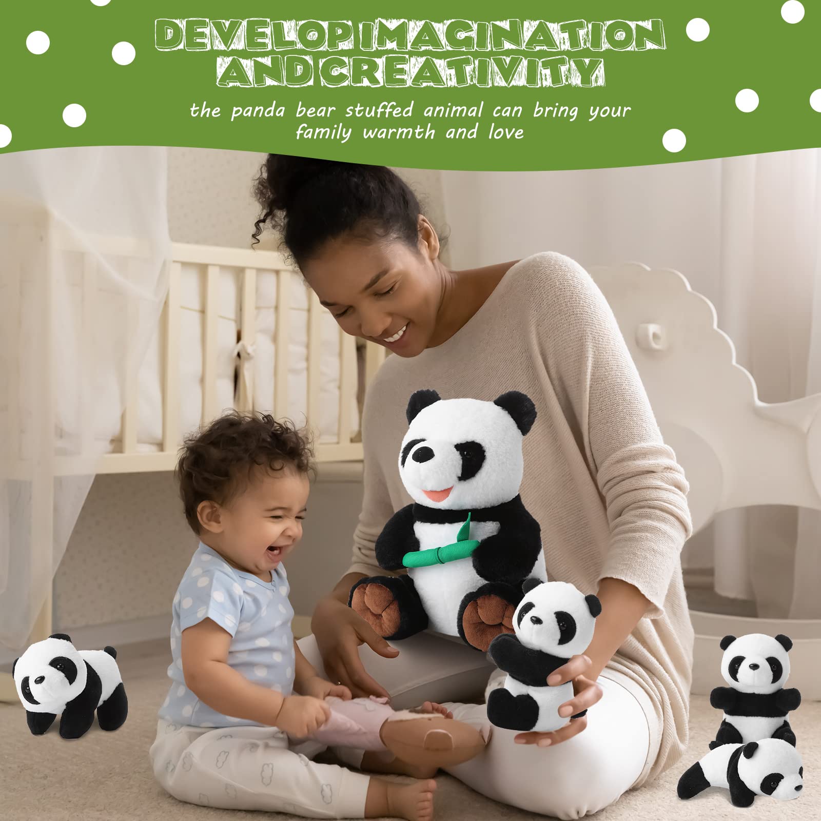 Foto 7 | Almohada De Peluche Skylety Bear Panda Con Forma De Bebé, 5 Unidades - Venta Internacional.