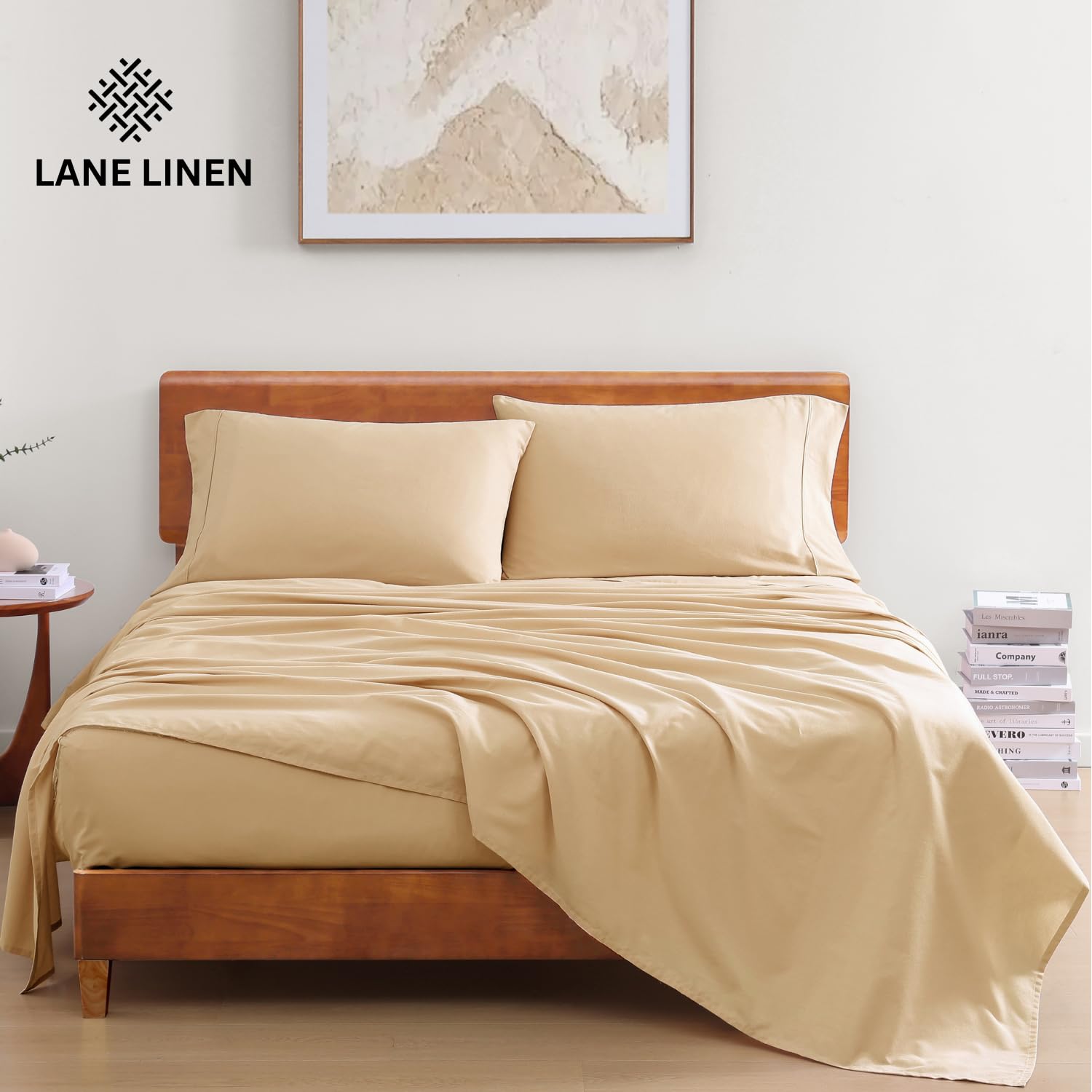 Foto 2 | Juego De Sábanas Lane Linen, Tamaño Doble, 100% Algodón Orgánico - Venta Internacional.