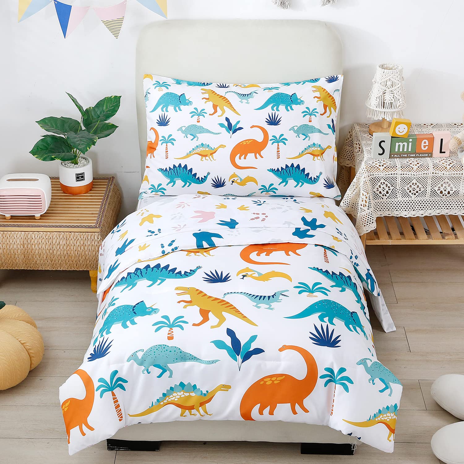 Foto 2 pulgar | Juego de Ropa de Cama con Estampado de Dinosaurios para Niños - Venta Internacional