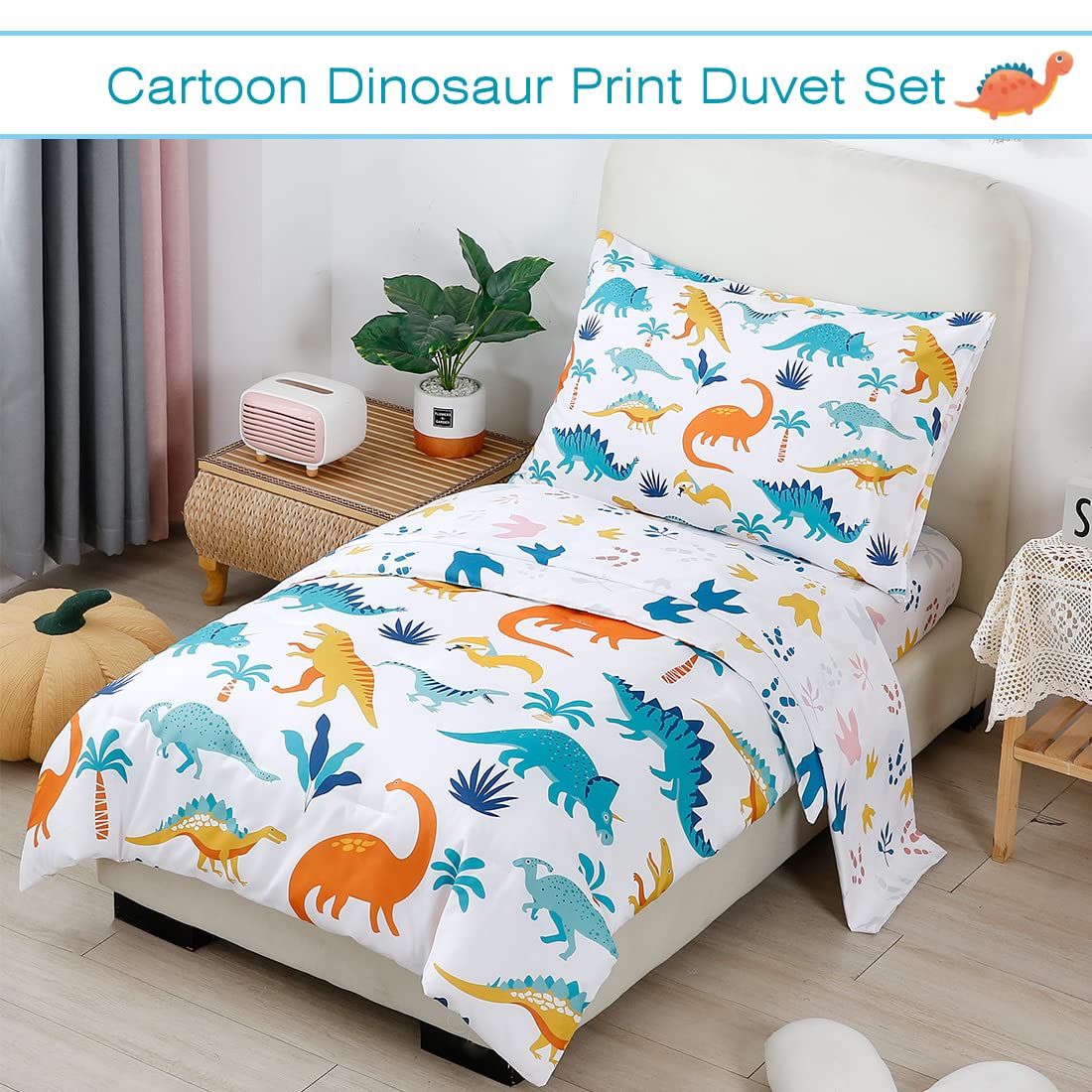 Foto 3 pulgar | Juego de Ropa de Cama con Estampado de Dinosaurios para Niños - Venta Internacional