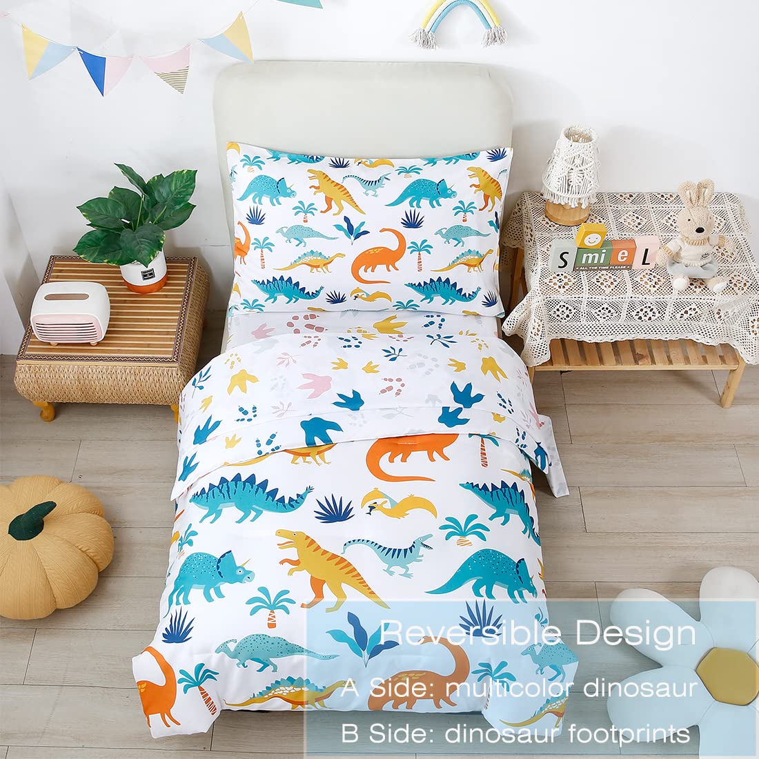 Foto 4 pulgar | Juego de Ropa de Cama con Estampado de Dinosaurios para Niños - Venta Internacional