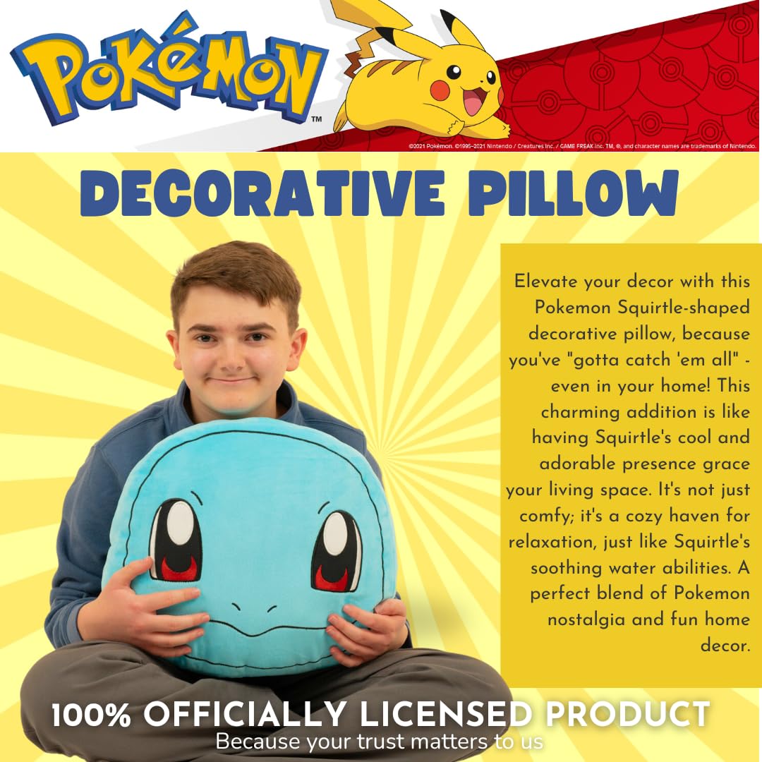 Foto 3 pulgar | Almohada Decorativa De Felpa Franco Pokemon Squirtle Anime - Venta Internacional.