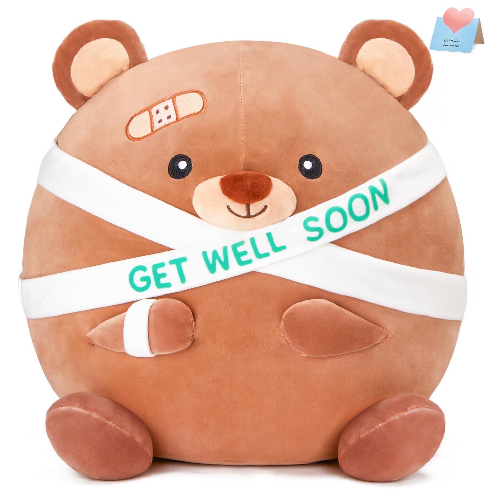 Foto 2 pulgar | Oso De Peluche Houwsbaby Get Well Soon, 30 Cm, Color Marrón - Venta Internacional.