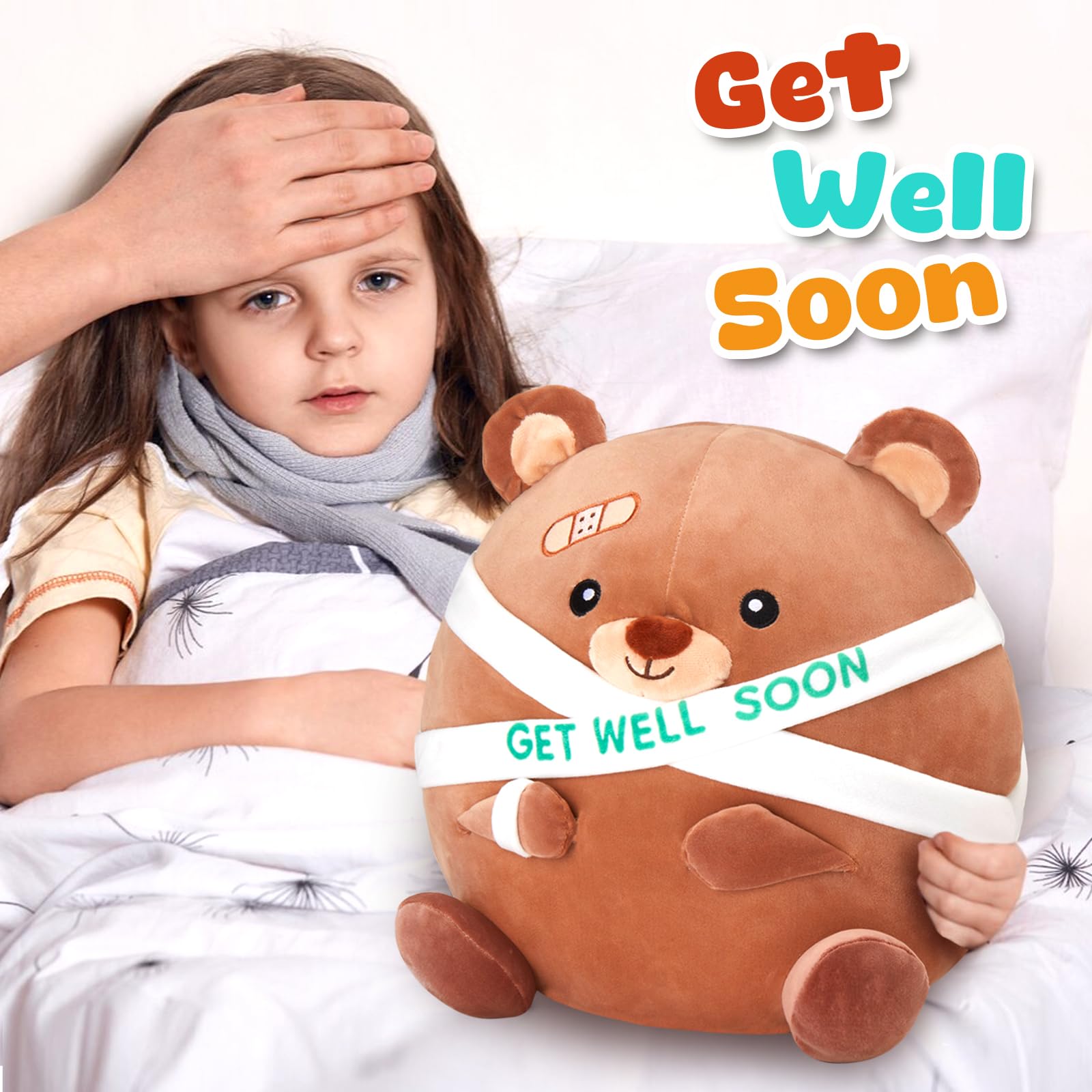 Foto 7 pulgar | Oso De Peluche Houwsbaby Get Well Soon, 30 Cm, Color Marrón - Venta Internacional.