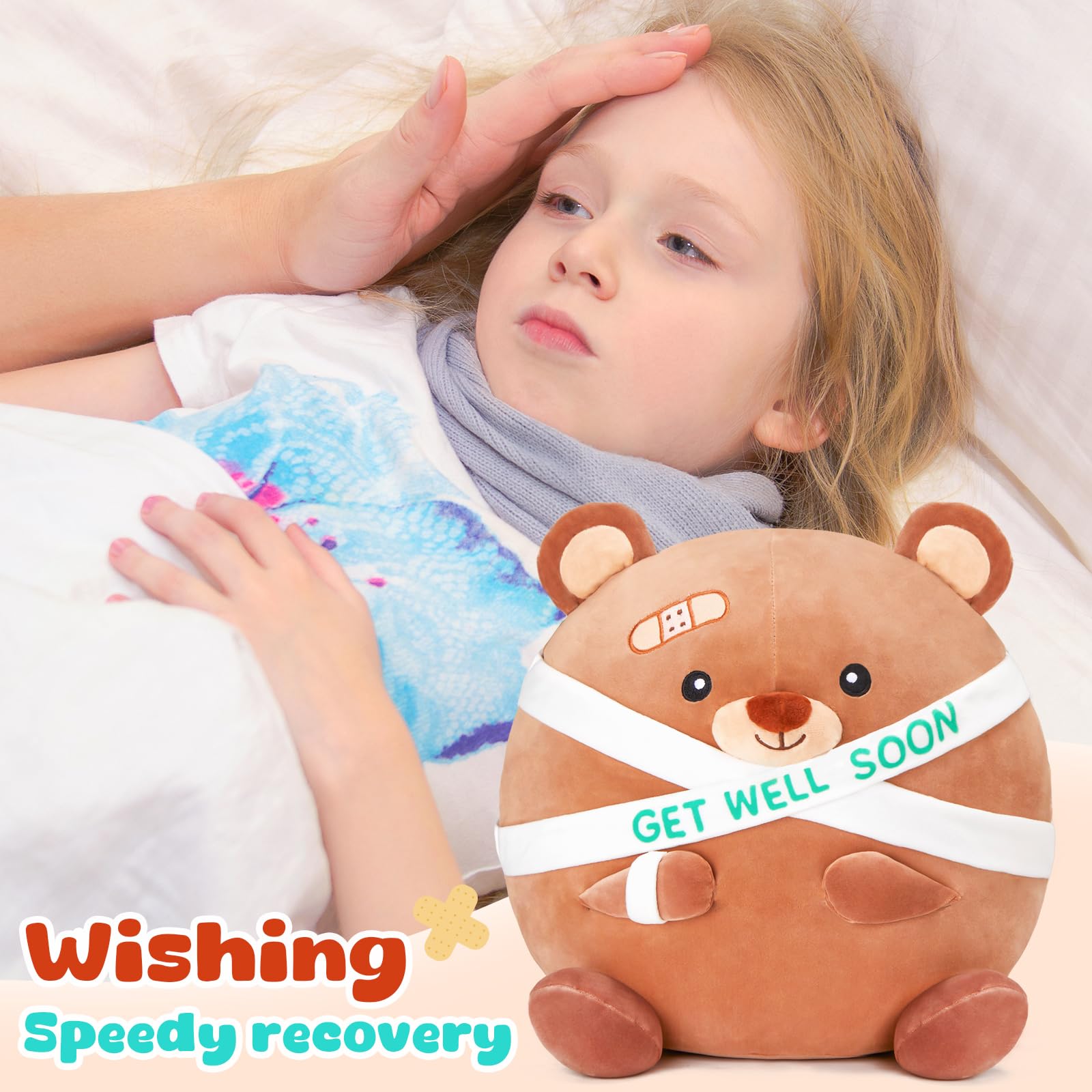 Foto 8 pulgar | Oso De Peluche Houwsbaby Get Well Soon, 30 Cm, Color Marrón - Venta Internacional.