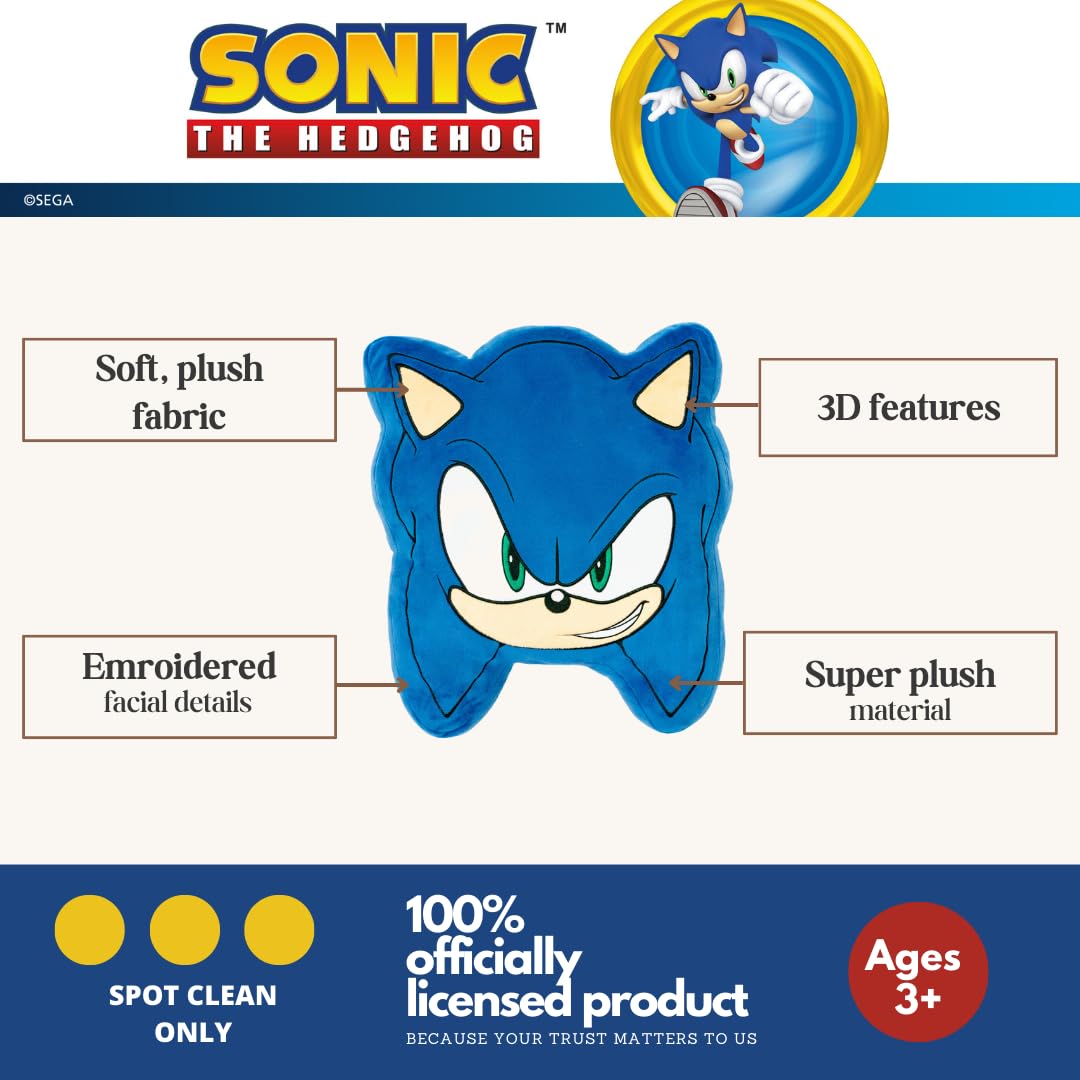 Foto 4 pulgar | Almohada Decorativa Franco Sonic Anime Gaming Super Soft - Venta Internacional.