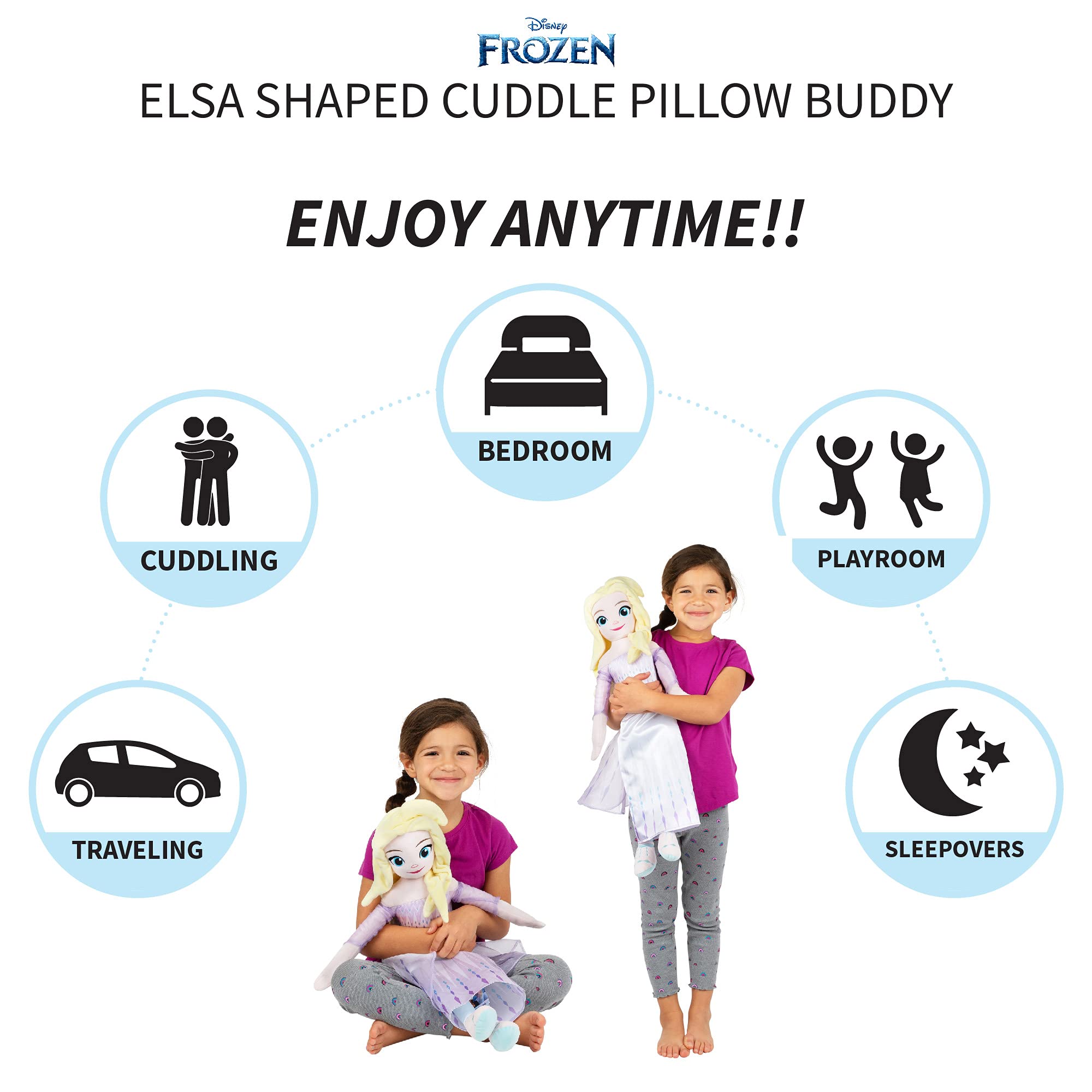 Foto 4 pulgar | Almohada Cuddle Pillow Buddy Disney Frozen Elsa De Felpa Supersuave - Venta Internacional.