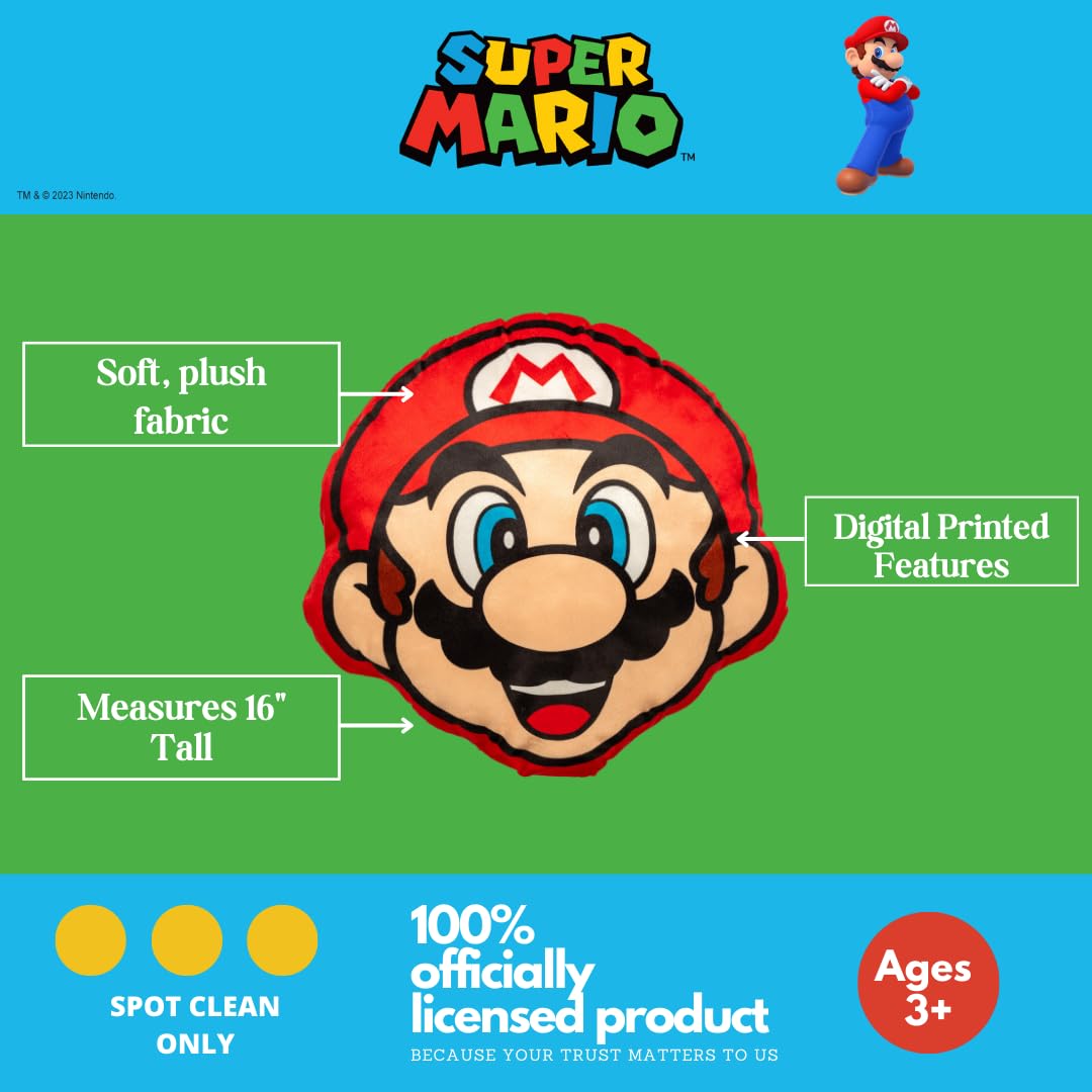 Foto 4 pulgar | Almohada Decorativa Franco Super Mario Soft Plush 40 Cm - Venta Internacional.