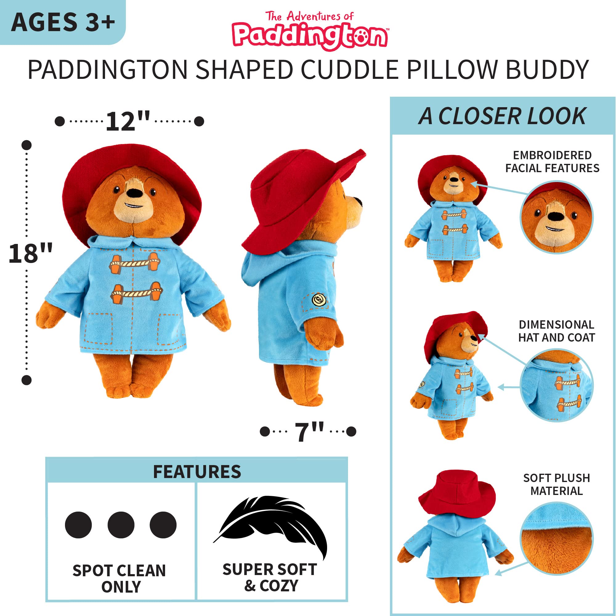 Foto 5 pulgar | Cojín De Peluche Buddy Franco Paddington Bear, 20 Cm - Venta Internacional.