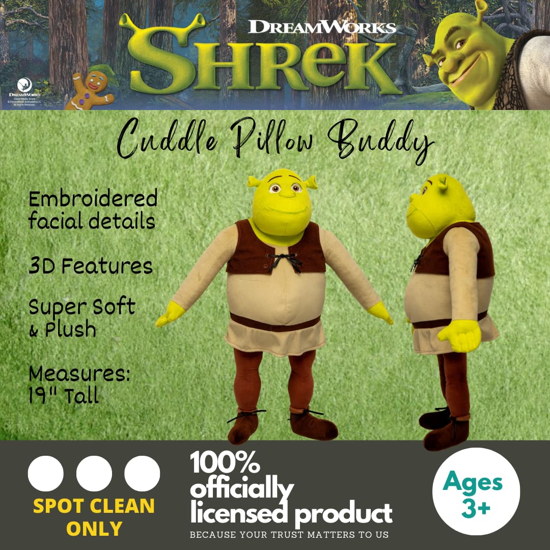 Foto 4 pulgar | Cojín Franco Collectibles Dreamworks Shrek Plush De 50 Cm - Venta Internacional.