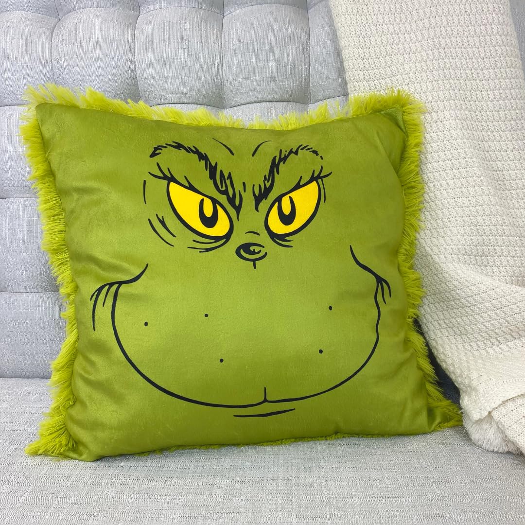 Almohada Franco Cuddle Buddy Grinch de Piel Sintetica 45 X 45 Cm Venta Internacional