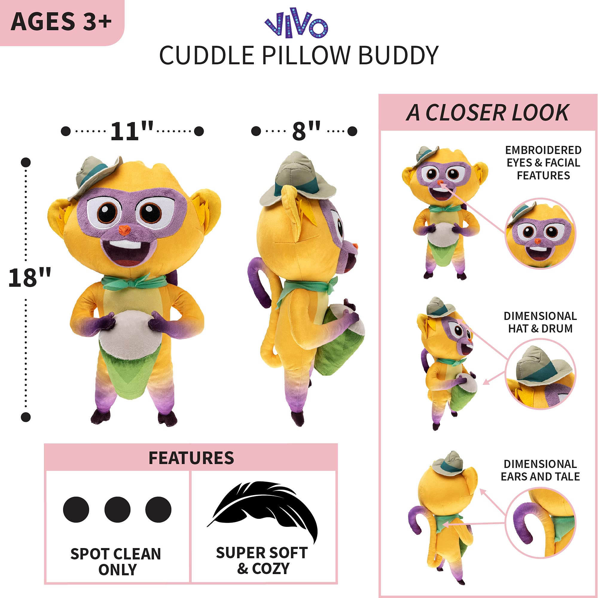 Foto 5 pulgar | Cojín De Peluche Buddy Franco Sony Vivo Para Niños, 45 X 28 X 20 Cm - Venta Internacional.