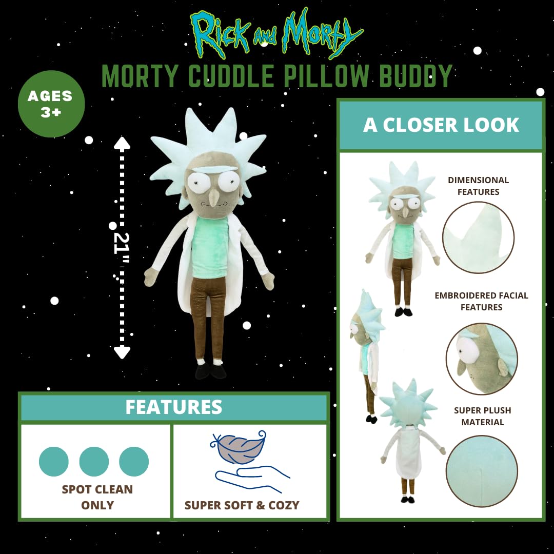 Foto 4 pulgar | Almohada De Felpa Franco Collectibles Kidult Adult Swim Rick & Morty - Venta Internacional.