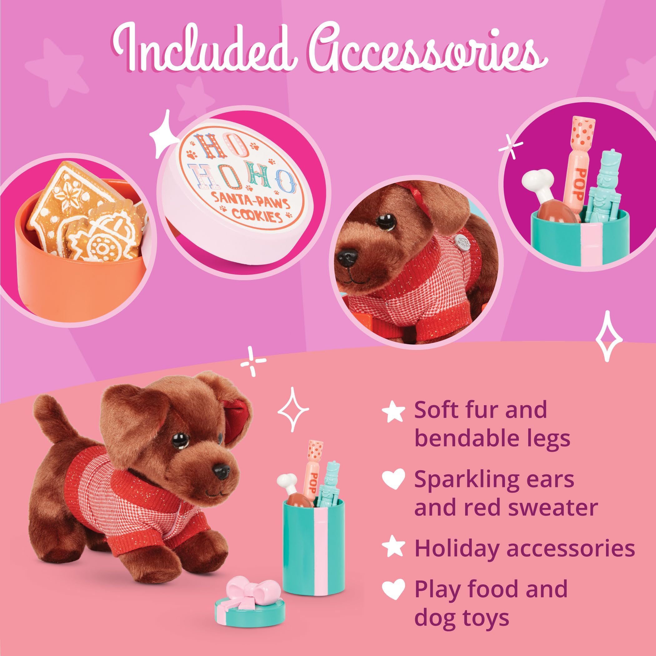 Foto 4 pulgar | Set De Accesorios Glitter Girls Holiday Puppy Con Peluche De 15 Cm - Venta Internacional.