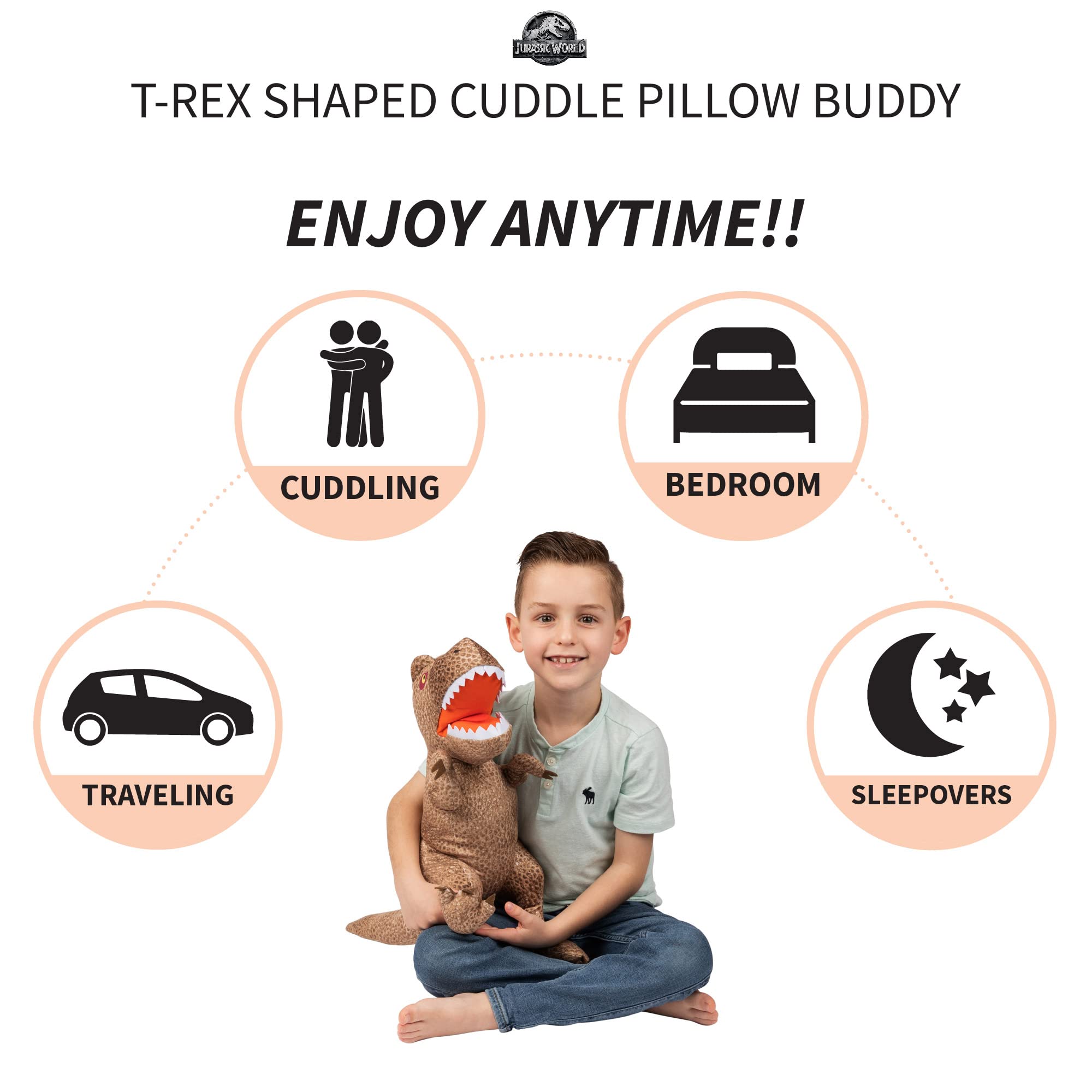 Foto 4 pulgar | Almohada Buddy Franco Kids Jurassic World T-rex Rexy - Venta Internacional