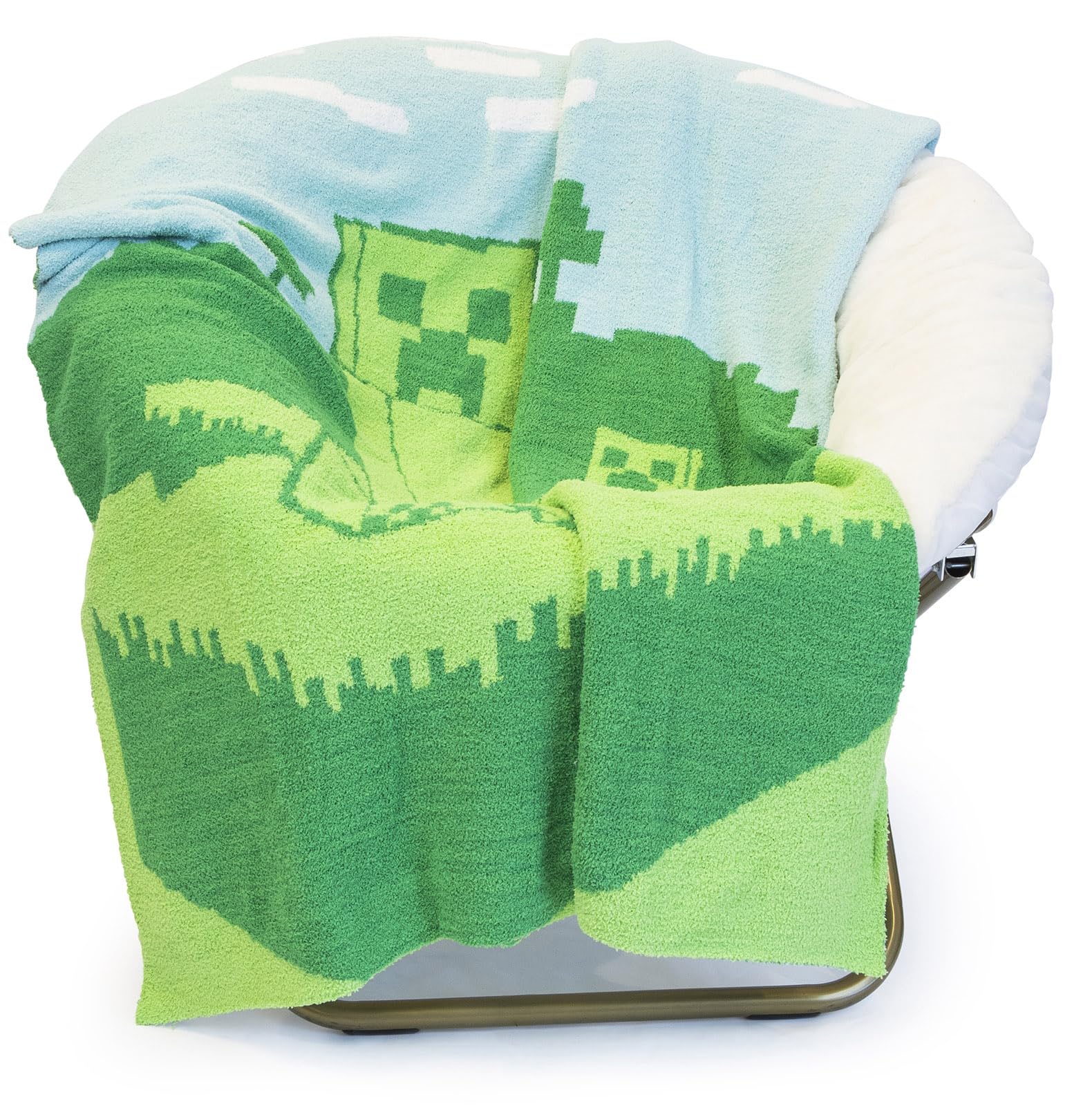 Manta Jay Franco Minecraft Creeper, Tejida Con Plumas, 50 X 60 - Venta Internacional. $1,236