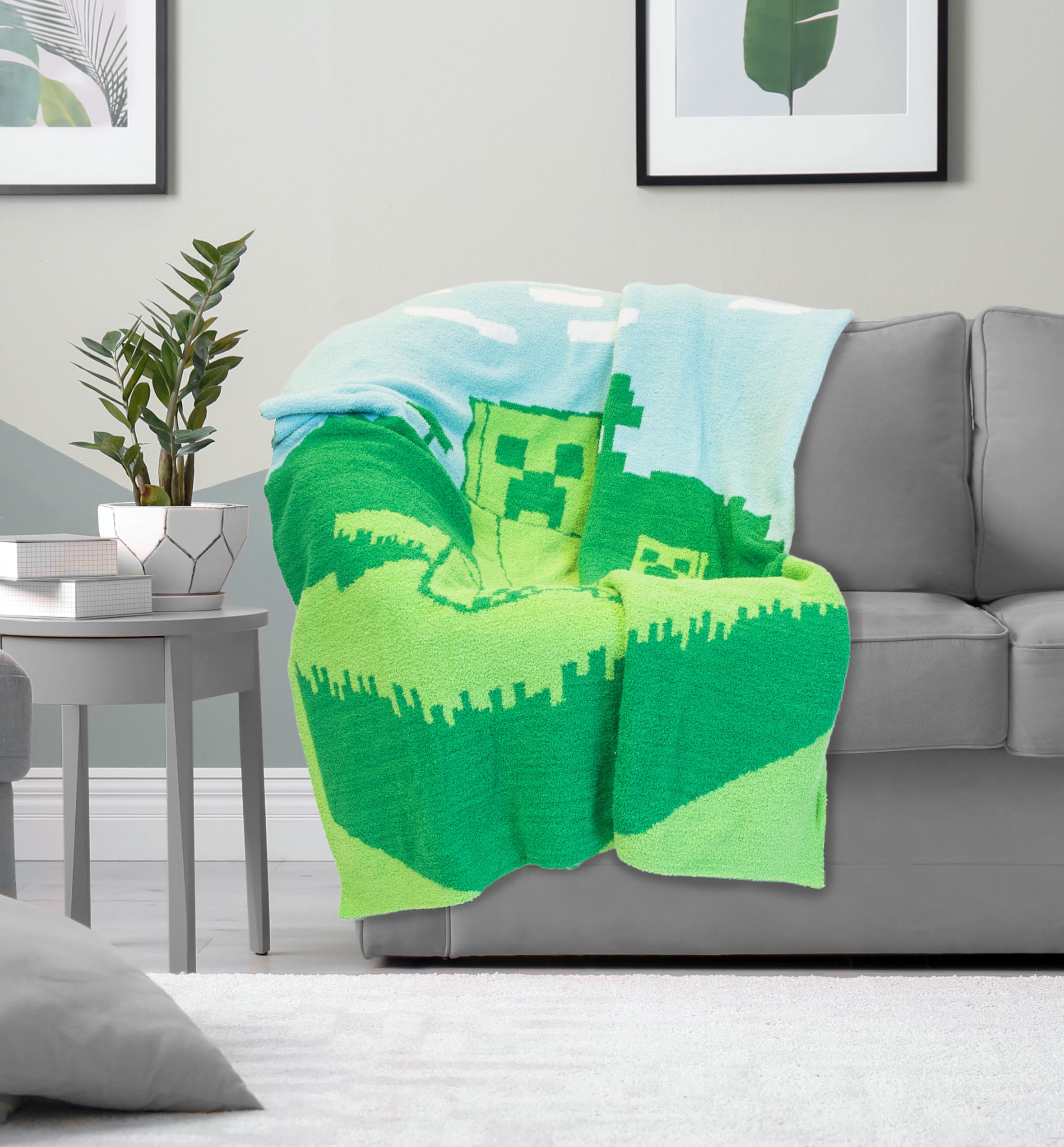 Foto 5 pulgar | Manta Jay Franco Minecraft Creeper, Tejida Con Plumas, 50 X 60 - Venta Internacional.