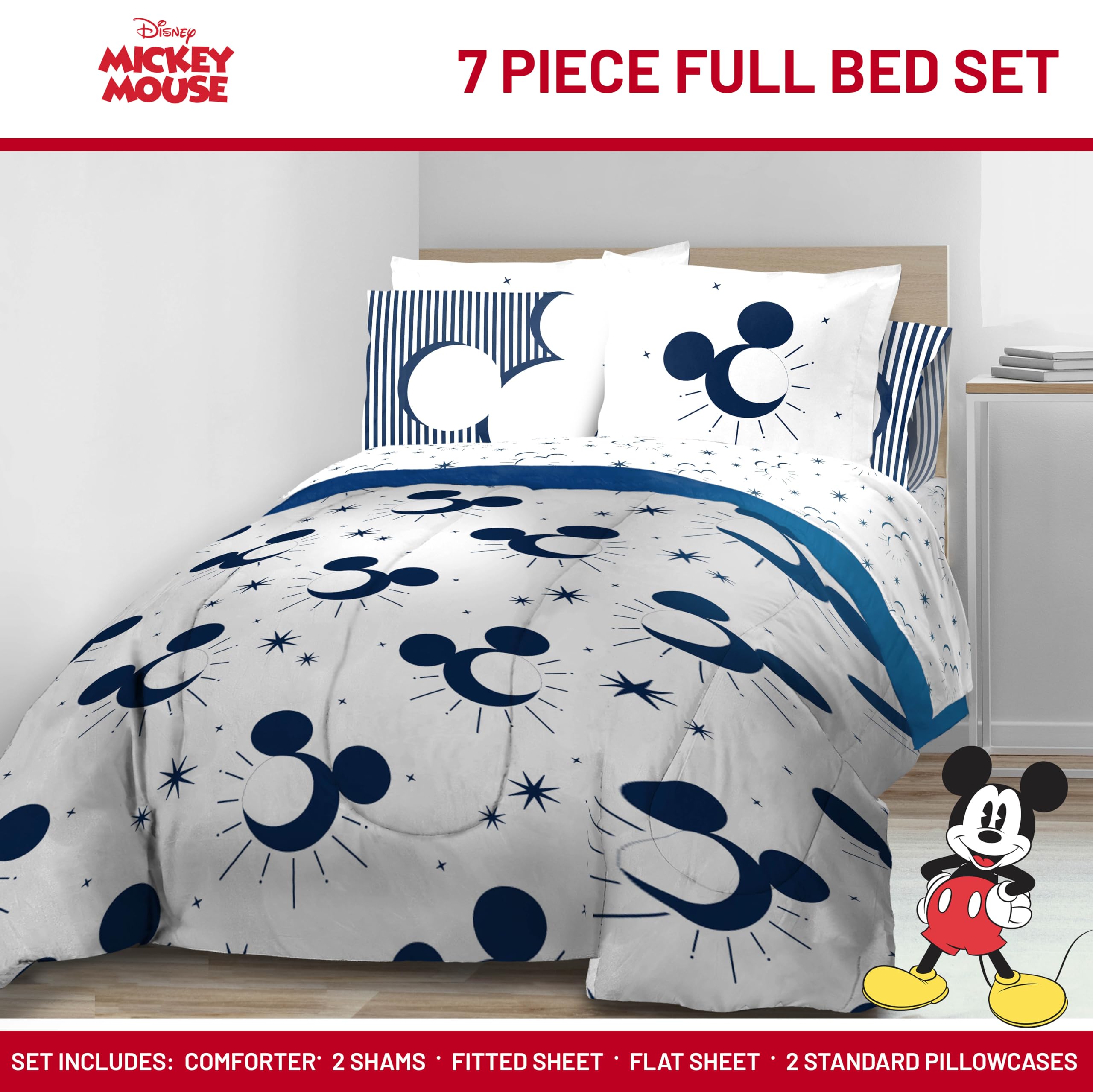 Foto 3 pulgar | Juego De Ropa De Cama Jay Franco Disney Mickey Mouse, Tamaño Completo, 7 Piezas - Venta Internacional.