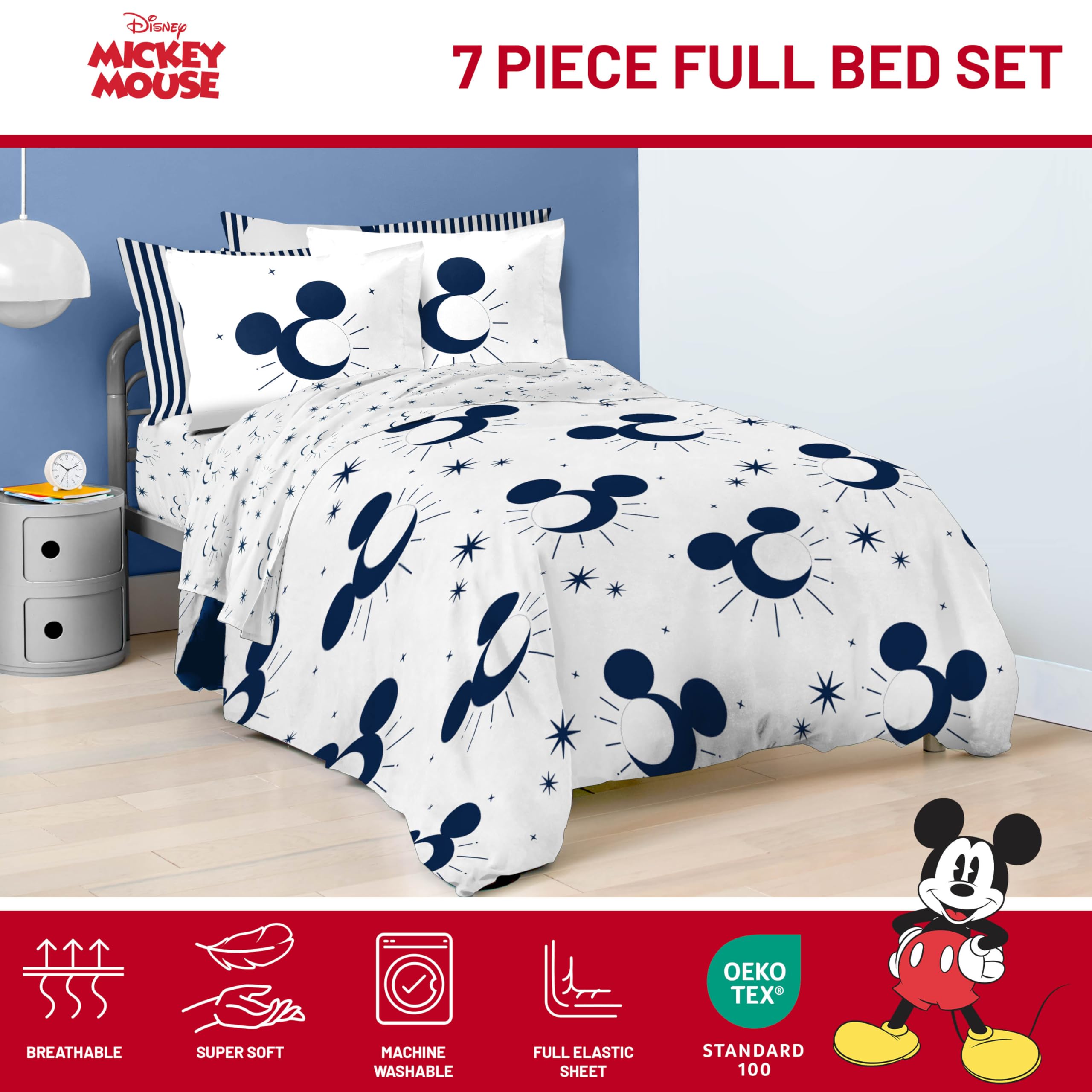 Foto 5 pulgar | Juego De Ropa De Cama Jay Franco Disney Mickey Mouse, Tamaño Completo, 7 Piezas - Venta Internacional.