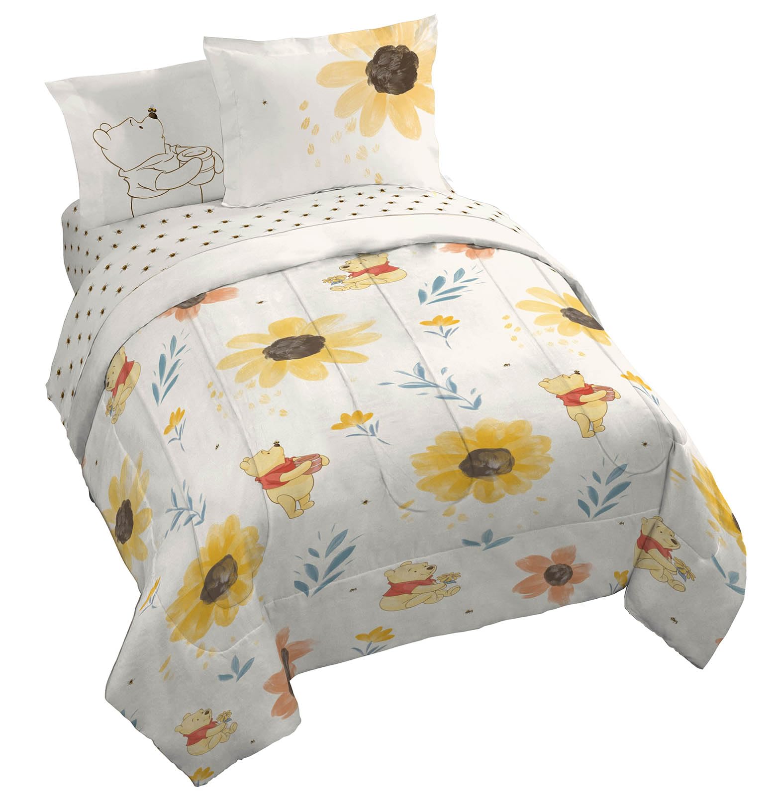 Juego De Ropa De Cama Jay Franco Disney Winnie The Pooh Queen De 7 Piezas - Venta Internacional.